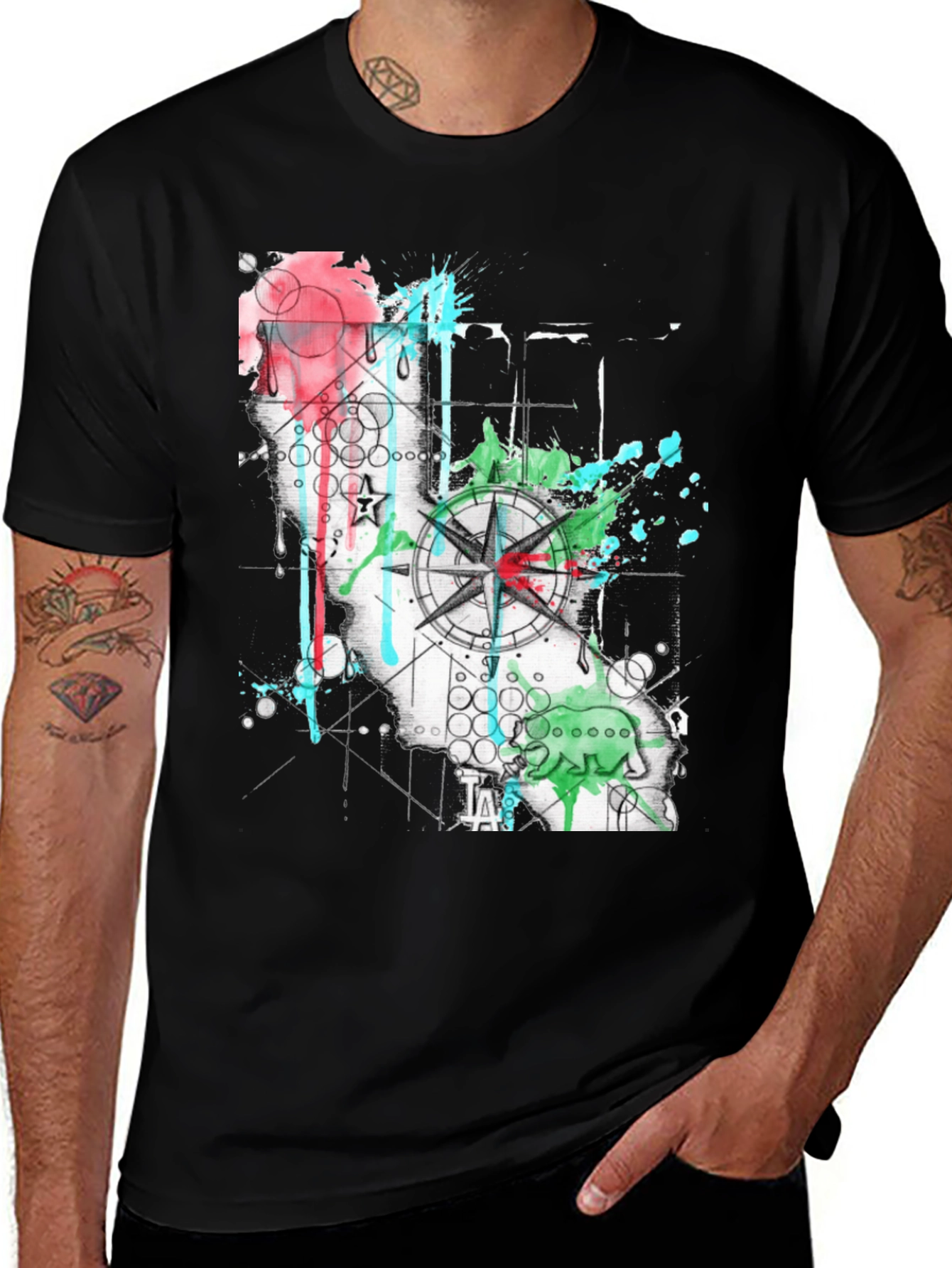 California Compass Graphic T-Shirt