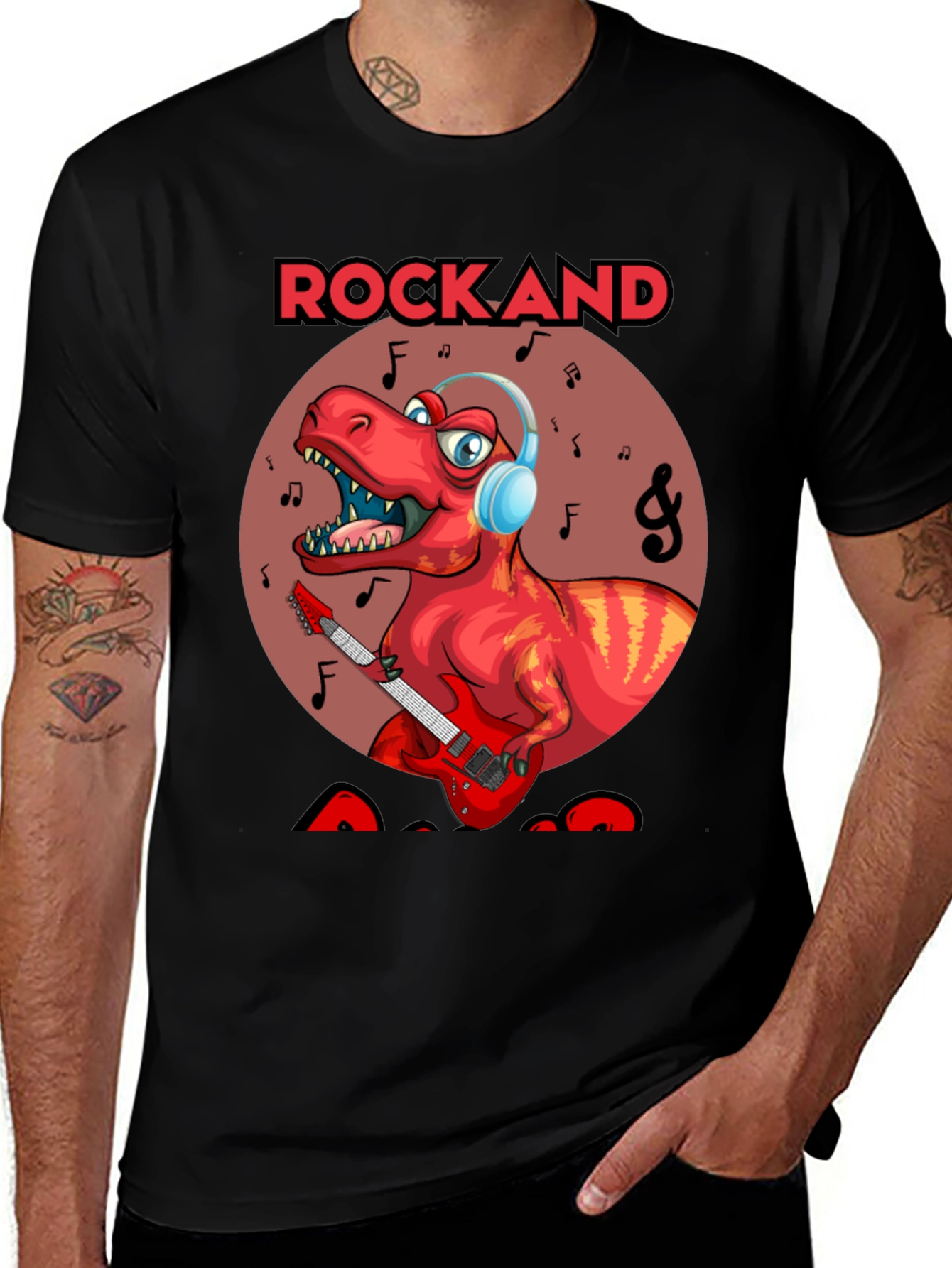 Rockand T-Rex Graphic Tee - Dinosaur Rocker