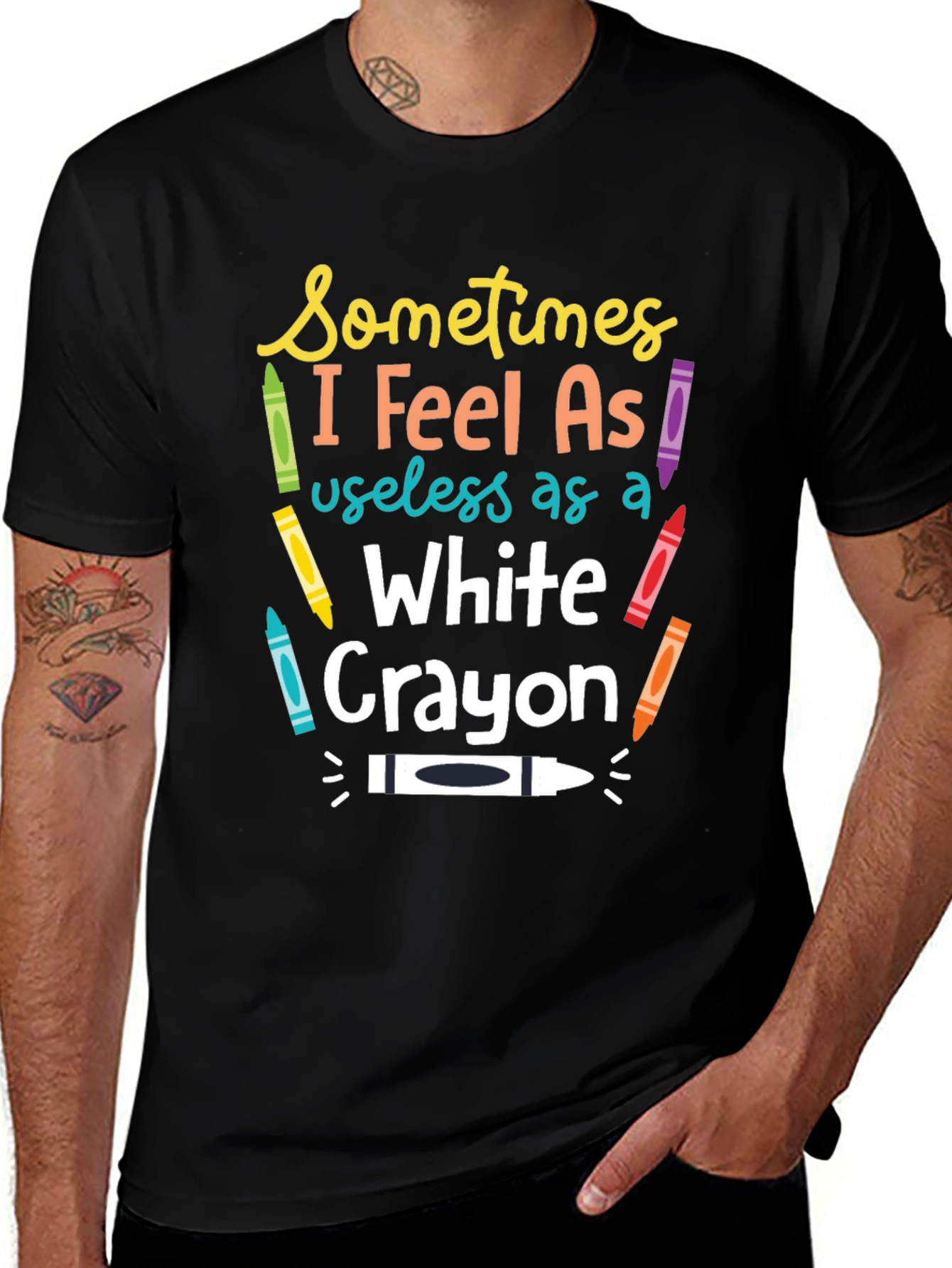 Variant 17 of Funny "White Crayon" Graphic Tee