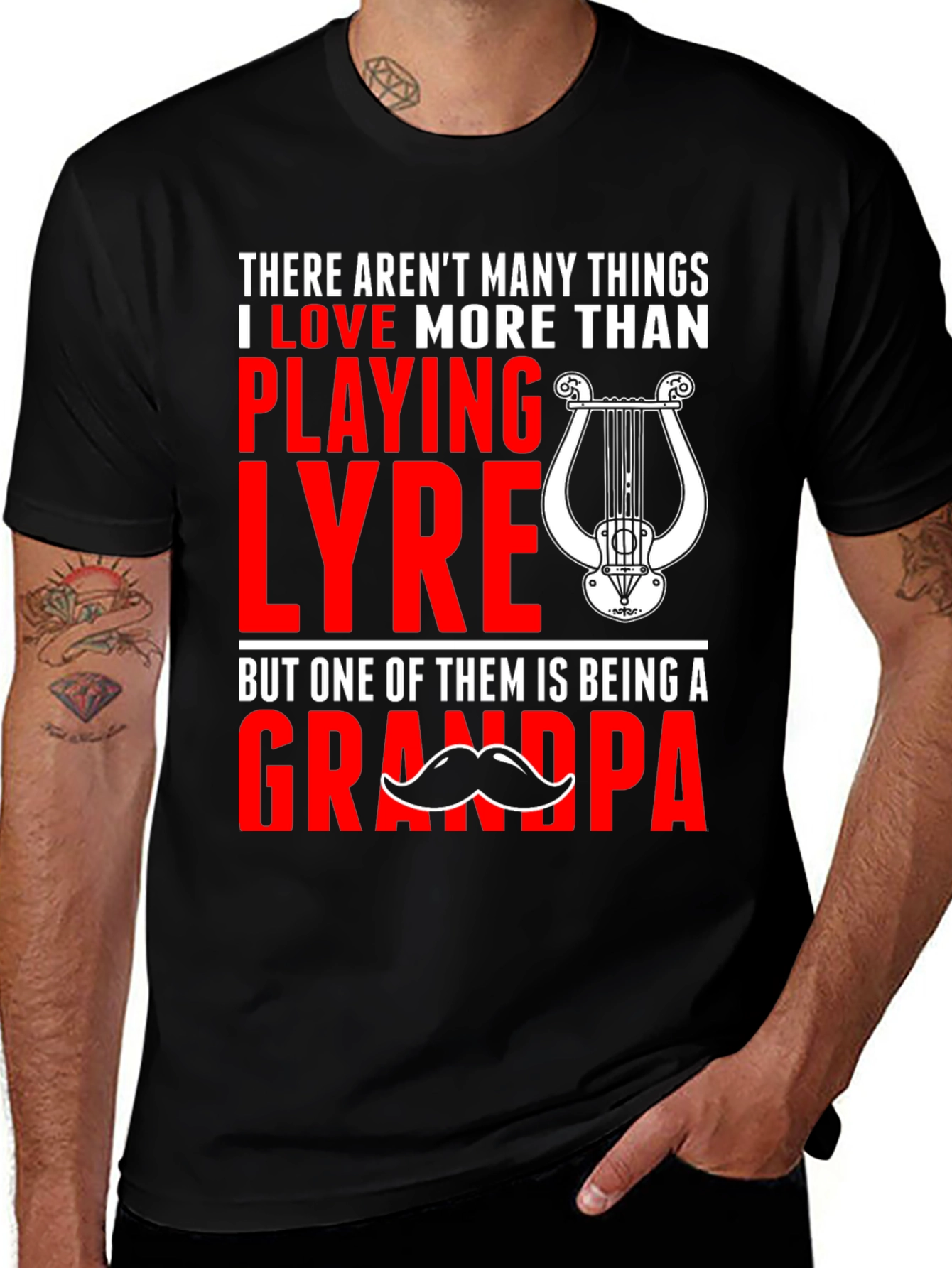 Variant 29 of Lyre Playing Grandpa T-Shirt
