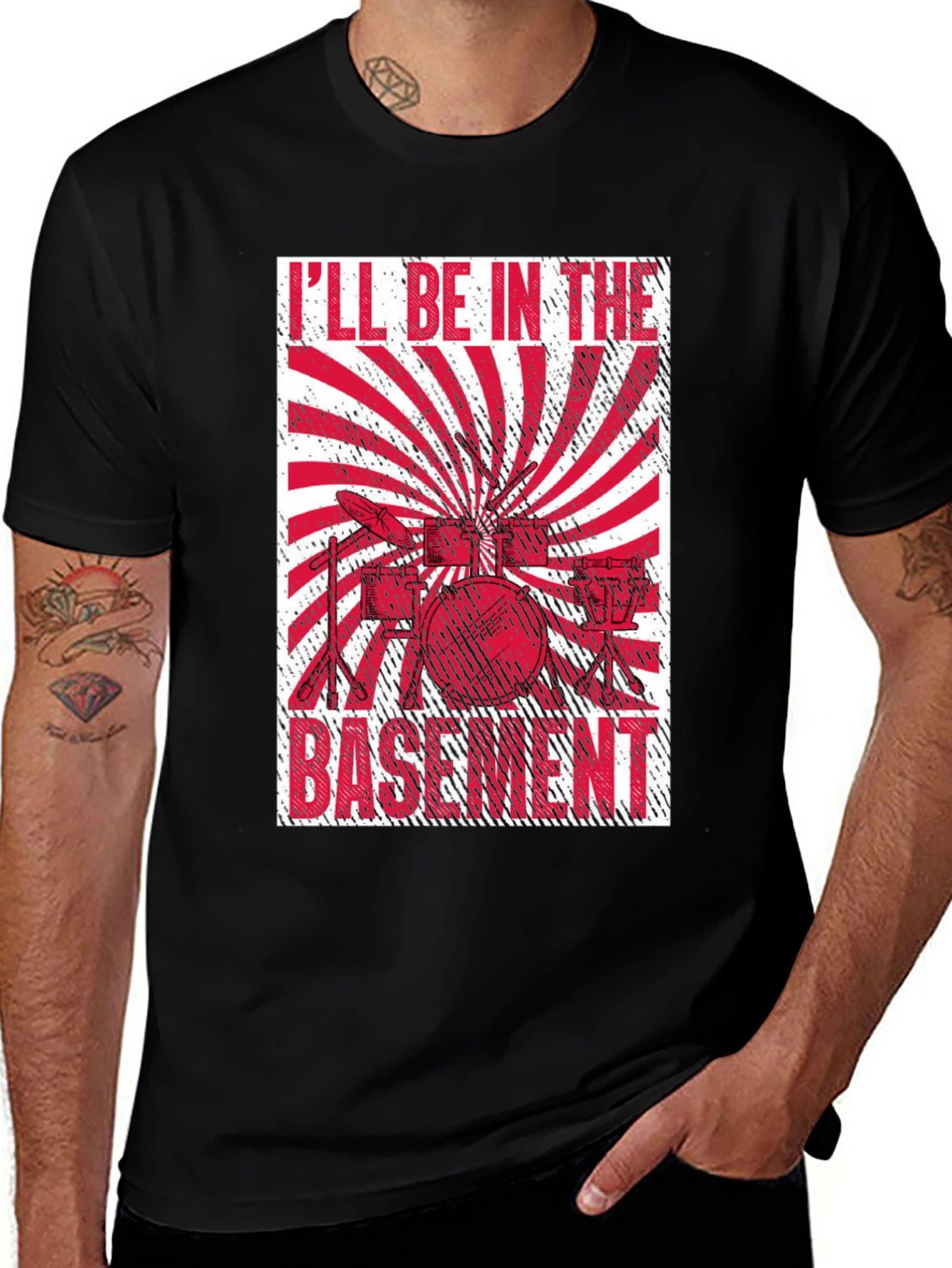 Variant 10 of I'll Be In The Basement Drummer T-Shirt