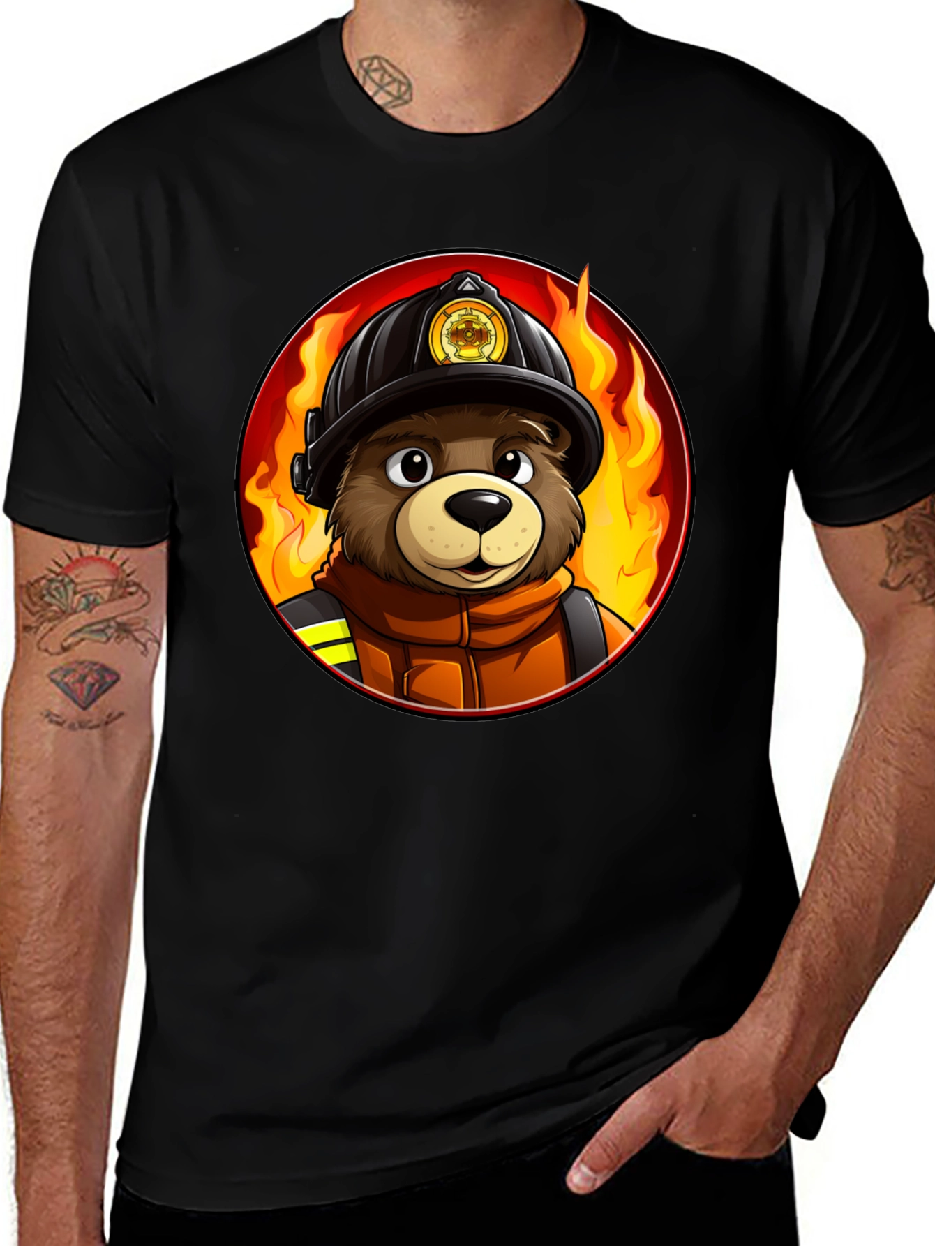 Variant 20 of Firefighter Bear Graphic Tee - Wildland Hero