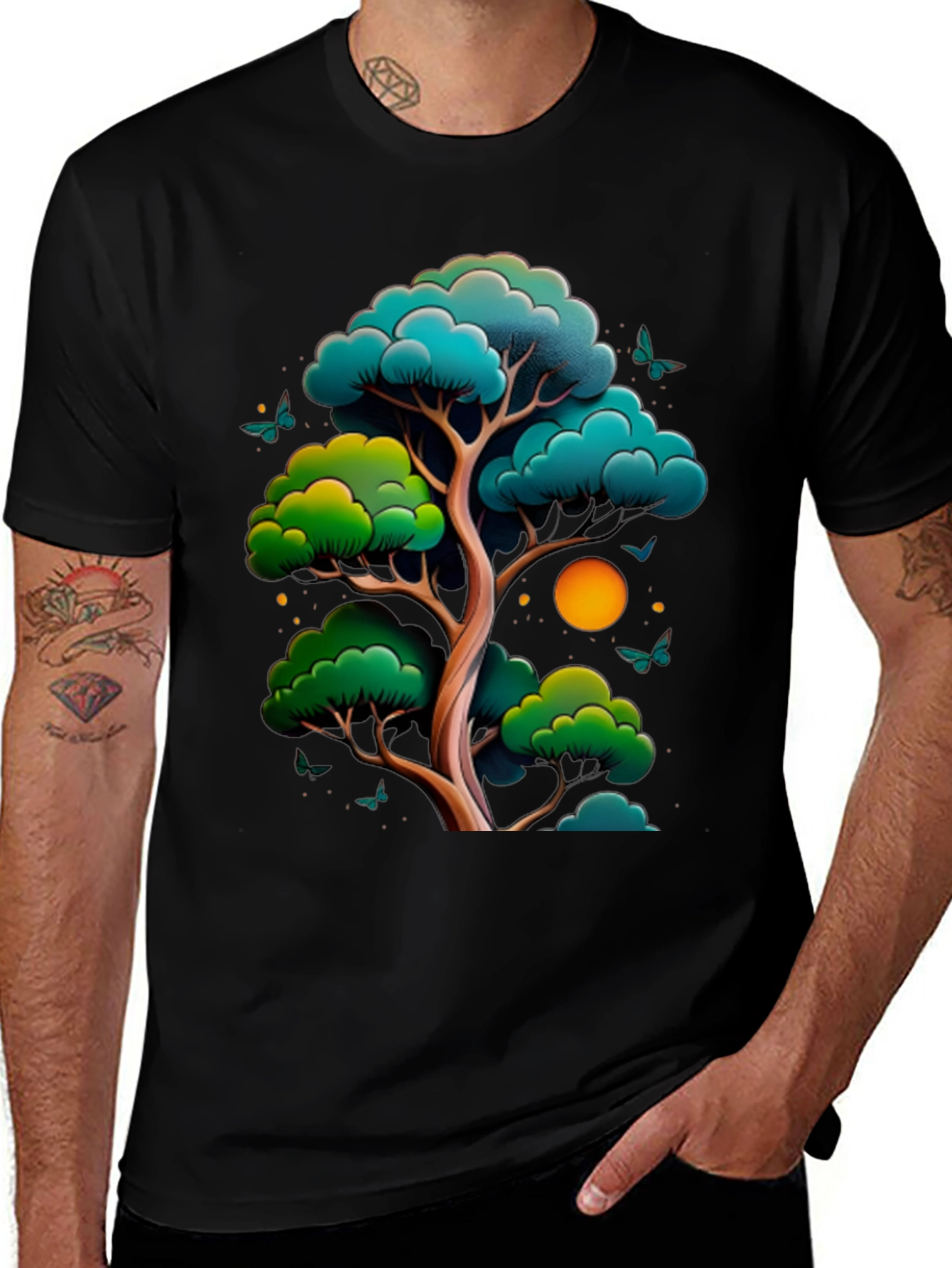 Variant 26 of Zen Tree Graphic Tee - Nature Inspired Black T-Shirt