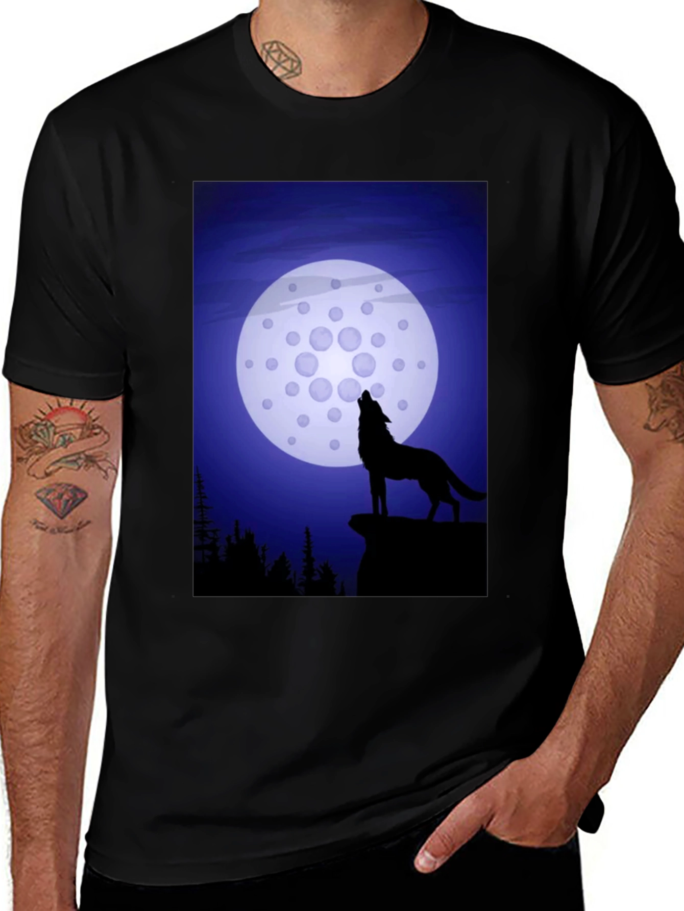 Variant 29 of Wolf Howling at Cardano Moon T-Shirt