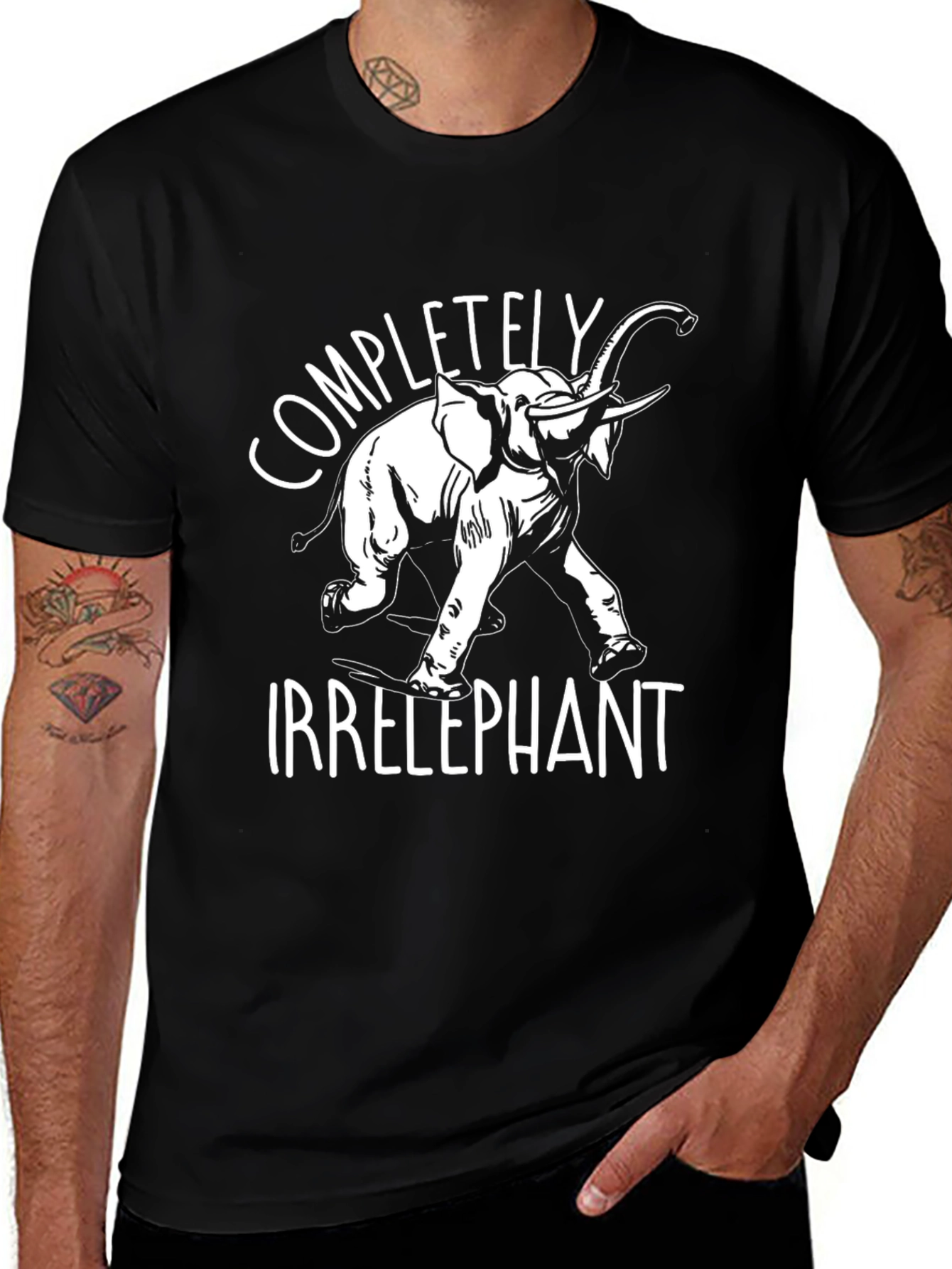Variant 9 of Irrelephant Graphic Tee - Black Cotton T-Shirt