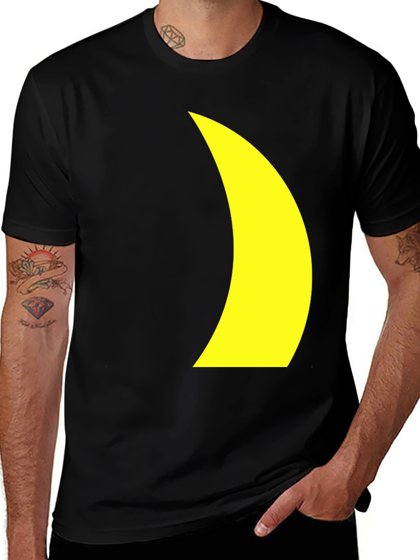 Variant 14 of Black T-Shirt with Crescent Moon Graphic
