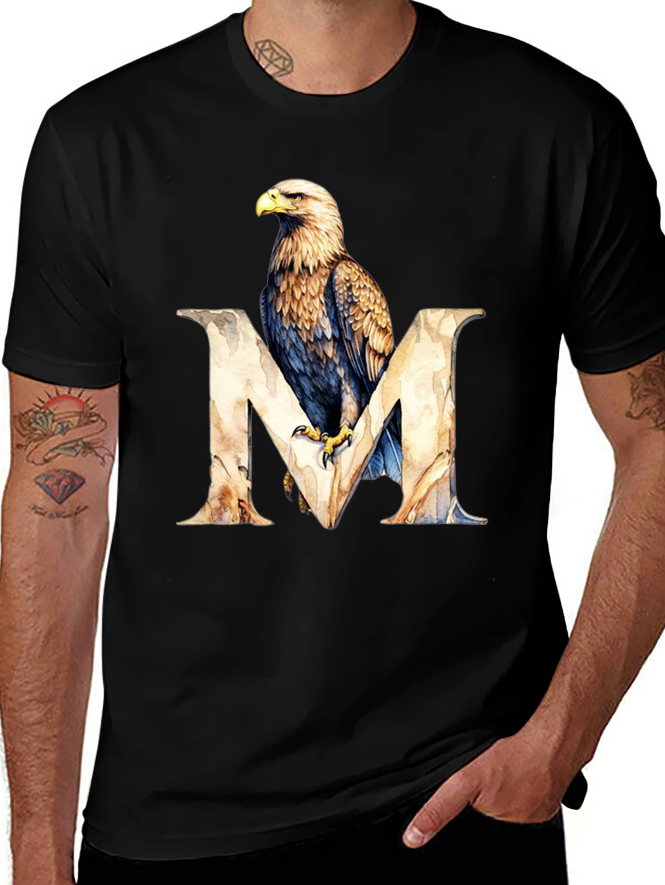 Variant 2 of Eagle M Letter Graphic T-Shirt