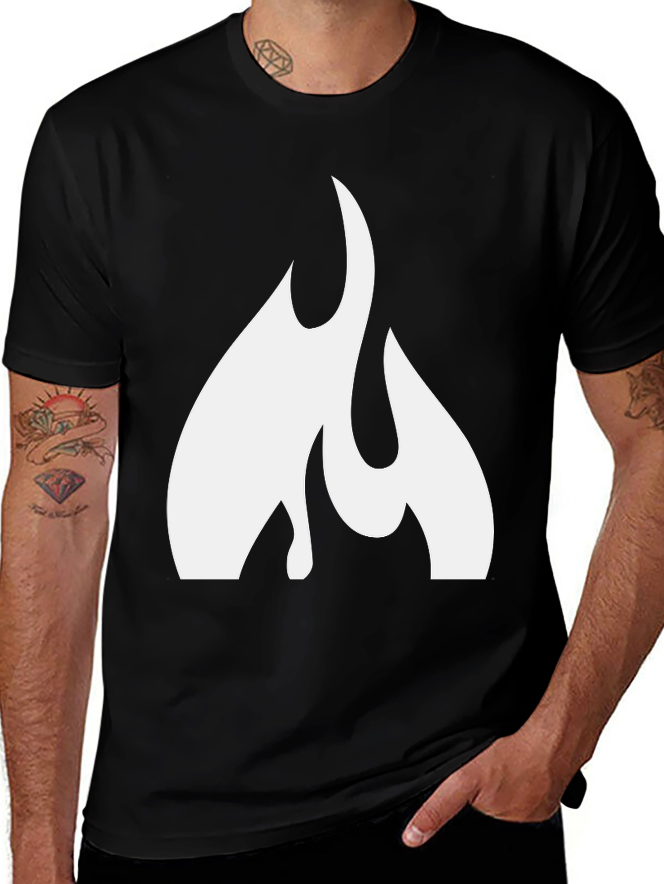 Variant 21 of Flame Graphic Black T-Shirt - Bold & Stylish