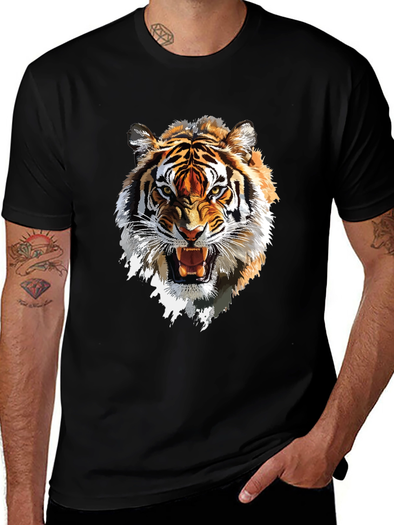 Variant 10 of Tiger Graphic Tee - Bold Animal Print T-Shirt