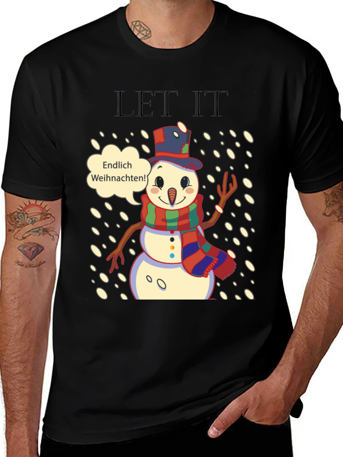 Variant 30 of Festive Snowman T-Shirt - "Endlich Weihnachten!"