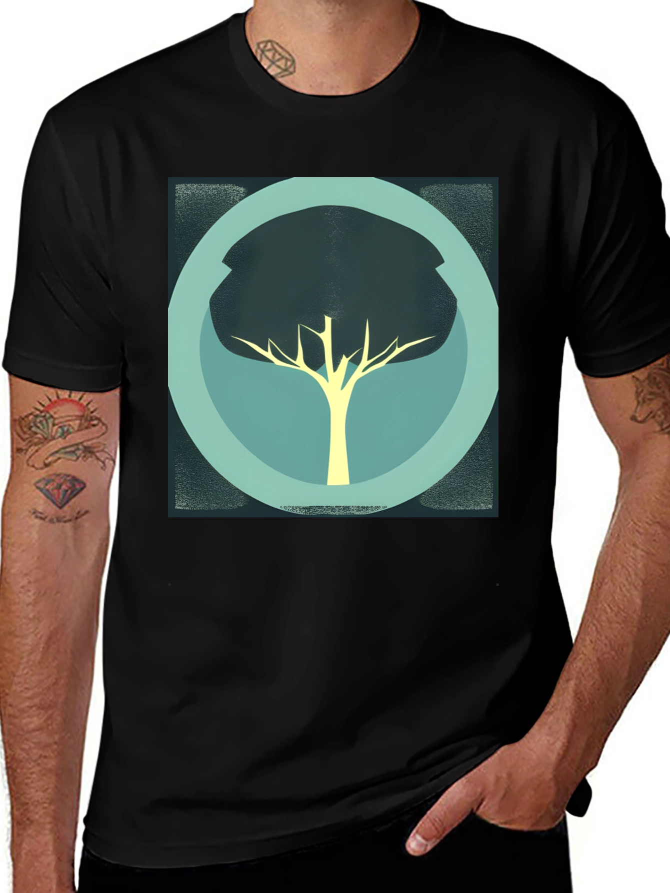 Abstract Tree Graphic T-Shirt - Modern Design