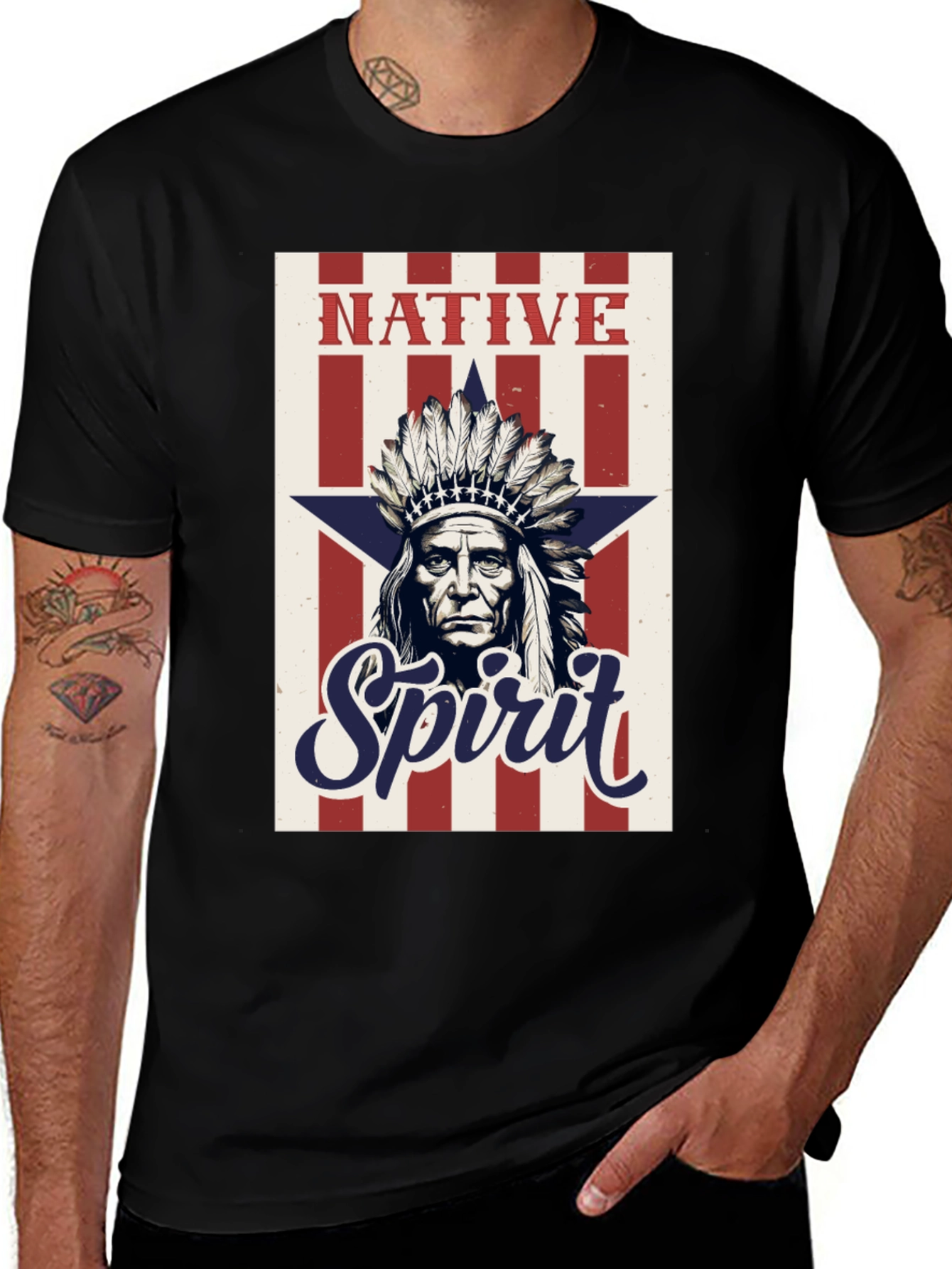 Variant 16 of Native Spirit Graphic Tee - Black T-Shirt