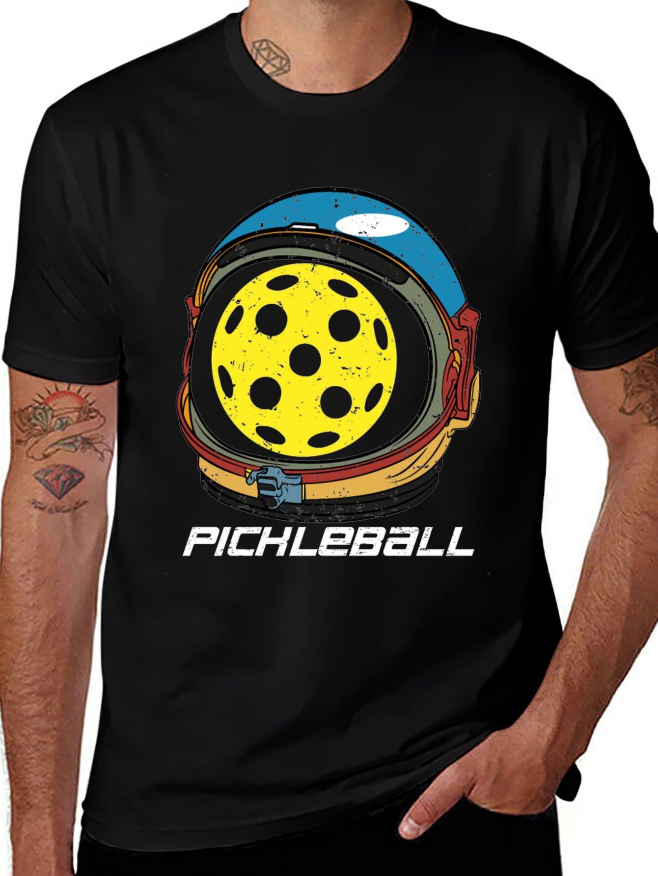 Variant 29 of Pickleball Astronaut Helmet Graphic Tee - Unisex