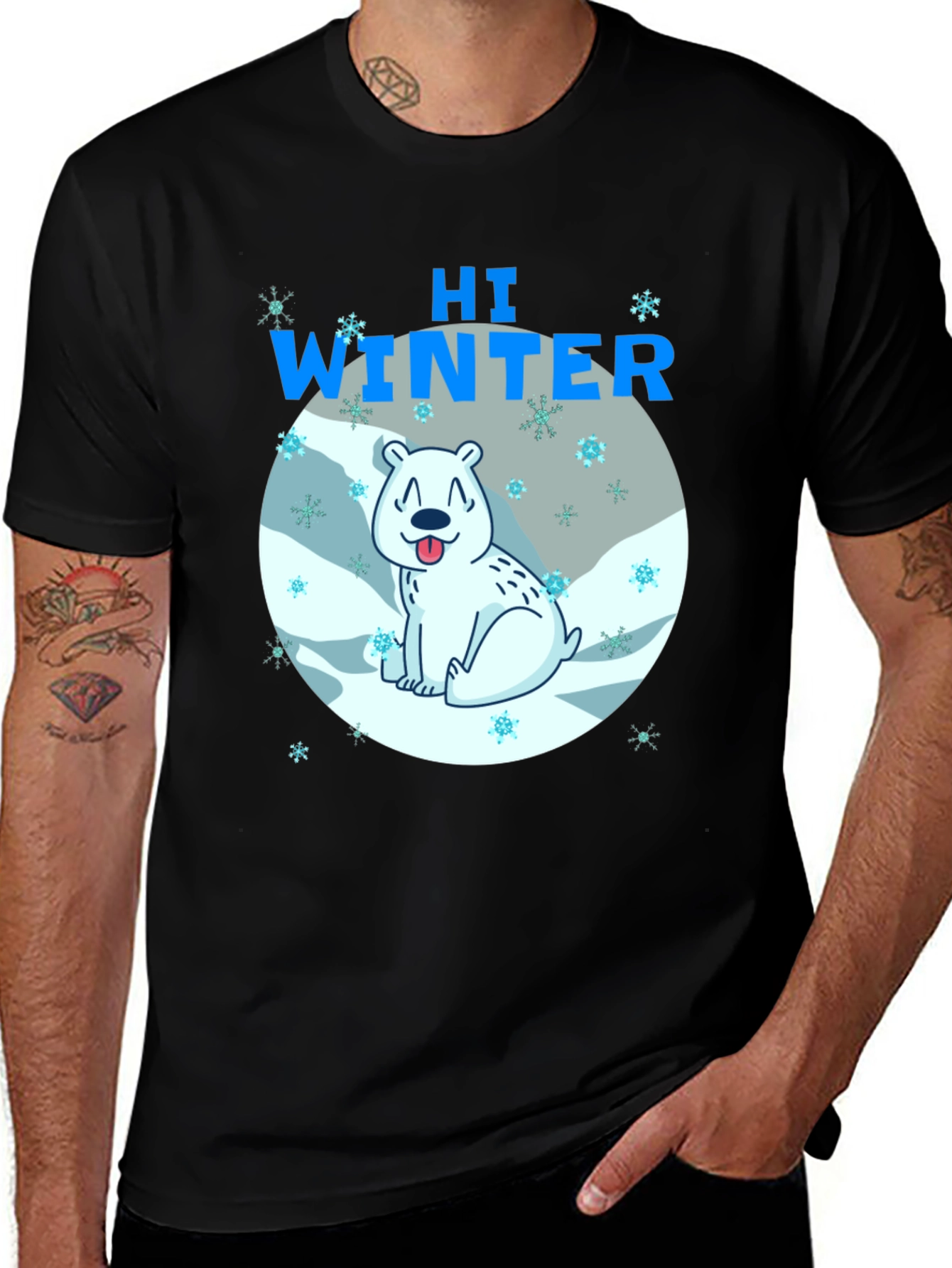 Variant 26 of Hi Winter Polar Bear Graphic T-Shirt