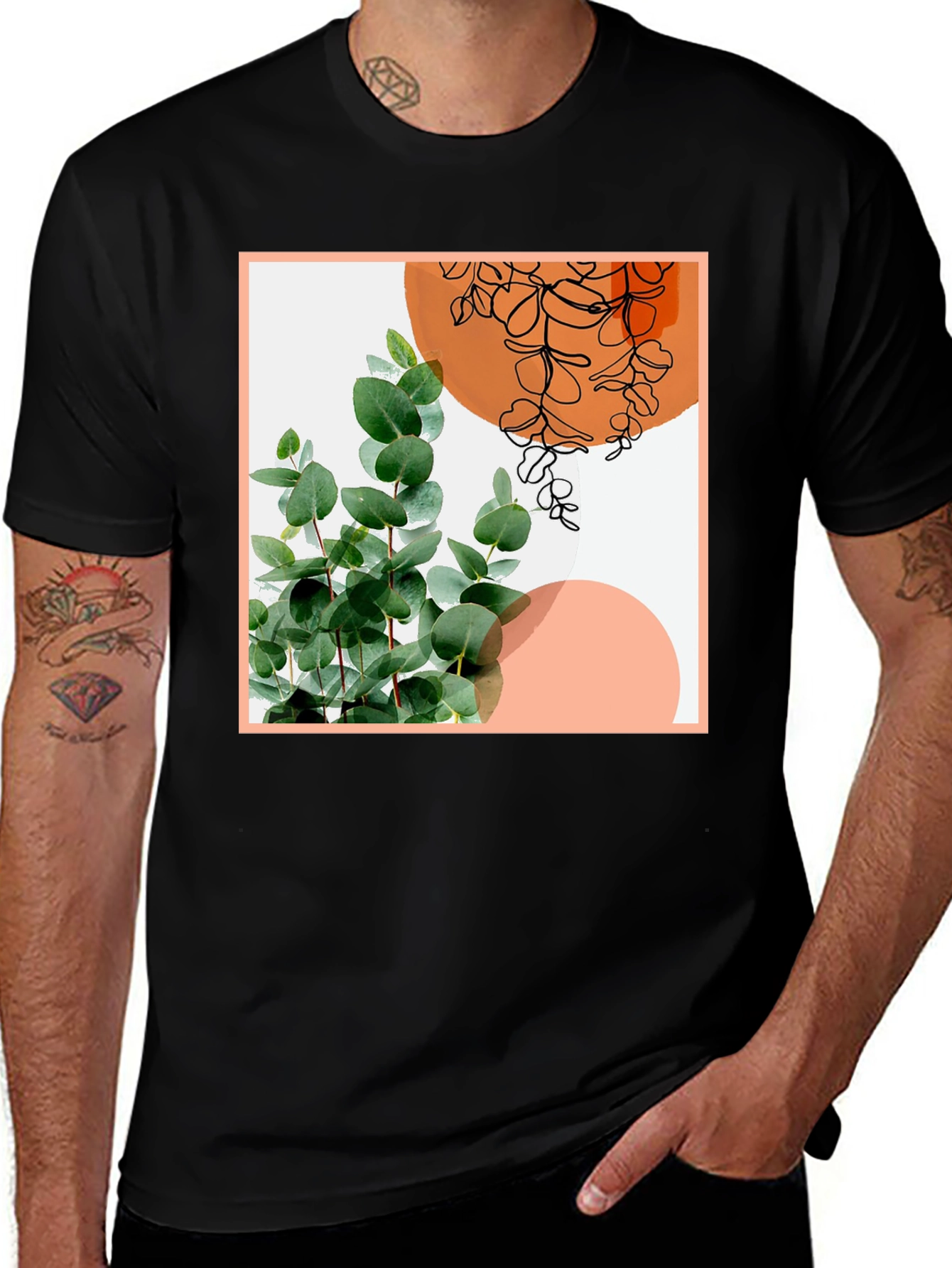 Variant 3 of Botanical Graphic Tee - Modern Abstract Design