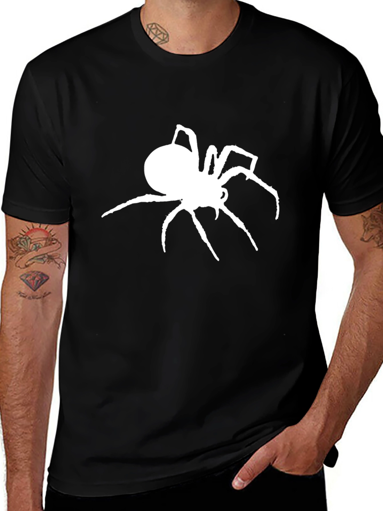 Variant 27 of Spider Graphic Print Crew Neck Tee