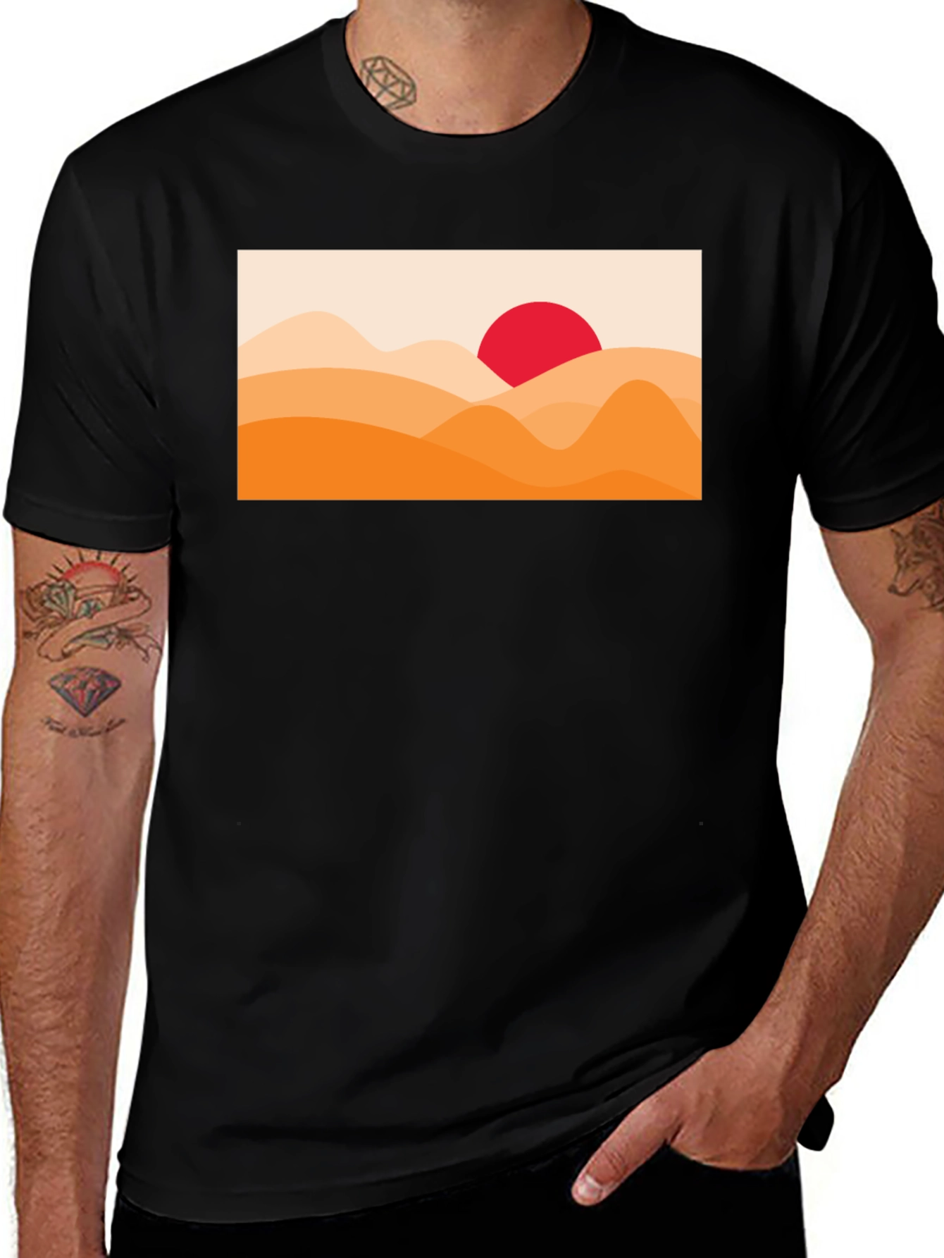 Variant 26 of Sunset Desert Graphic T-Shirt - Stylish Casual Wear