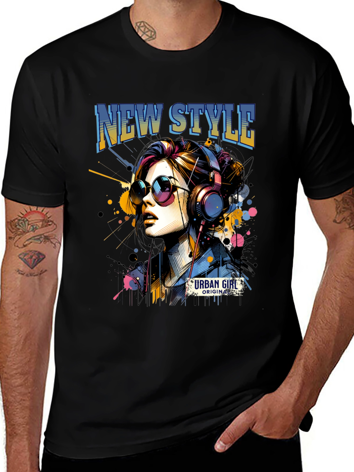 Variant 27 of Urban Girl Graphic Tee: New Style Black T-Shirt
