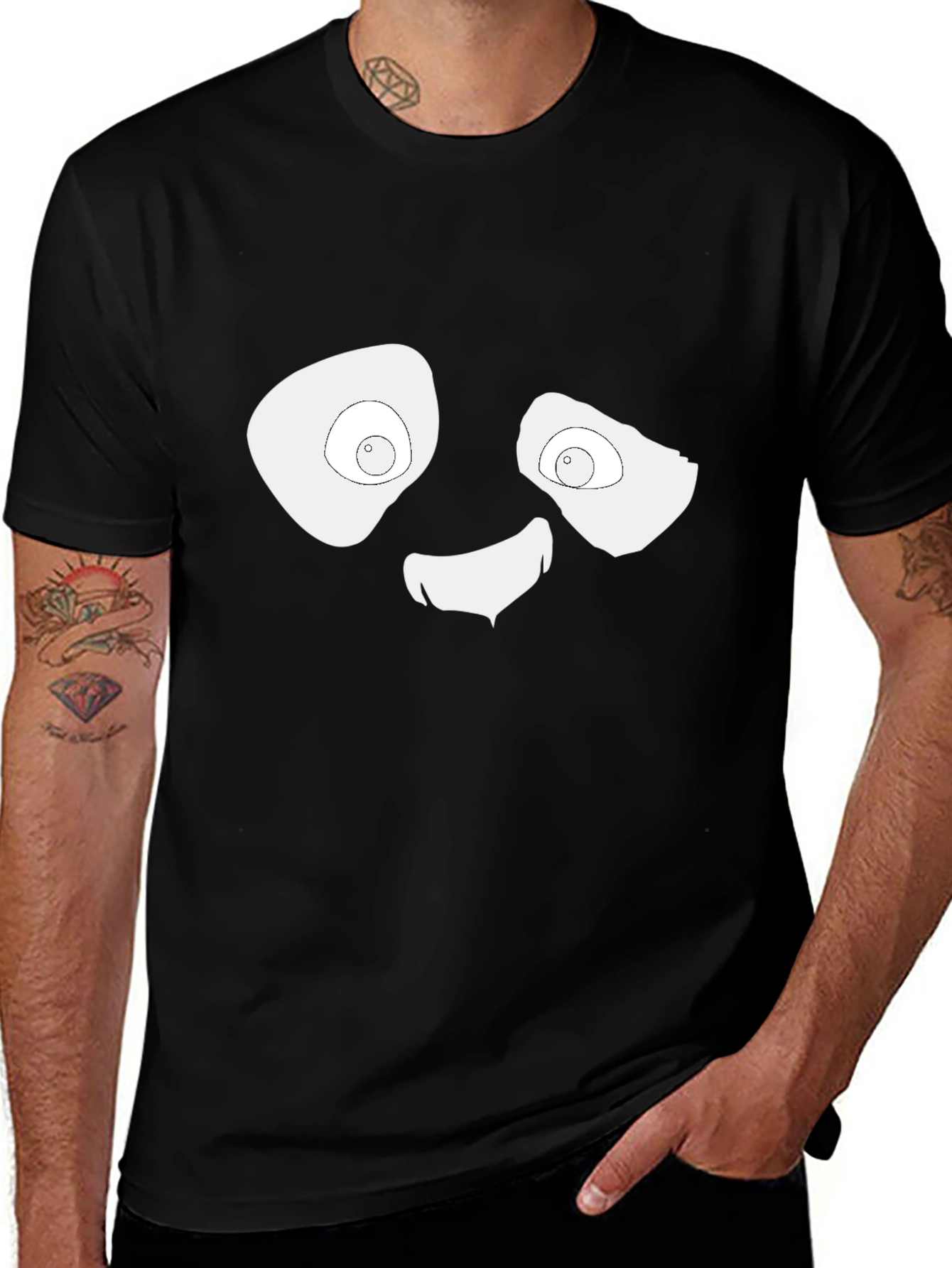 Funny Face Graphic T-Shirt - Black Cotton Tee