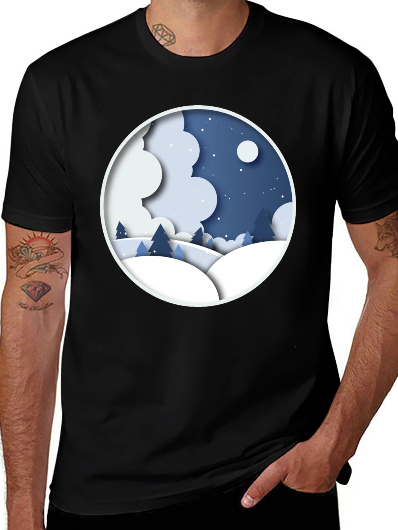 Variant 25 of Winter Wonderland Graphic Tee - Black