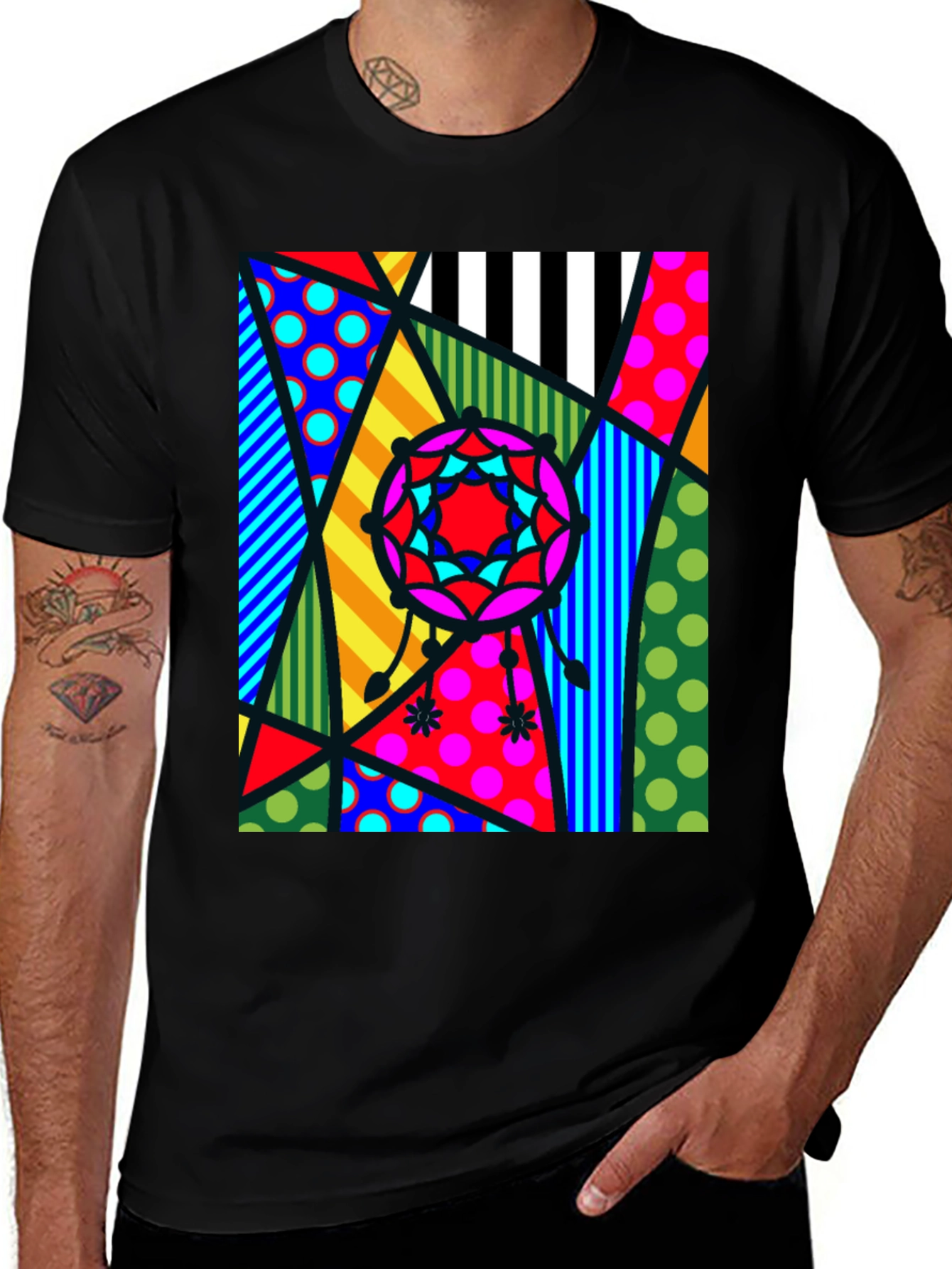 Variant 27 of Abstract Geometric Patterned Men's T-Shirt