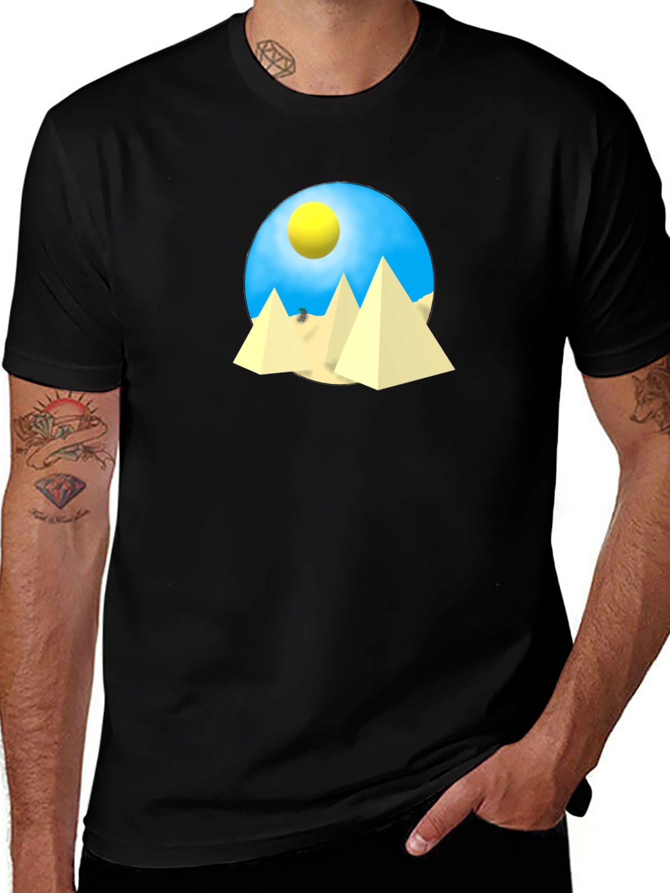 Variant 8 of Egyptian Pyramid Graphic T-Shirt