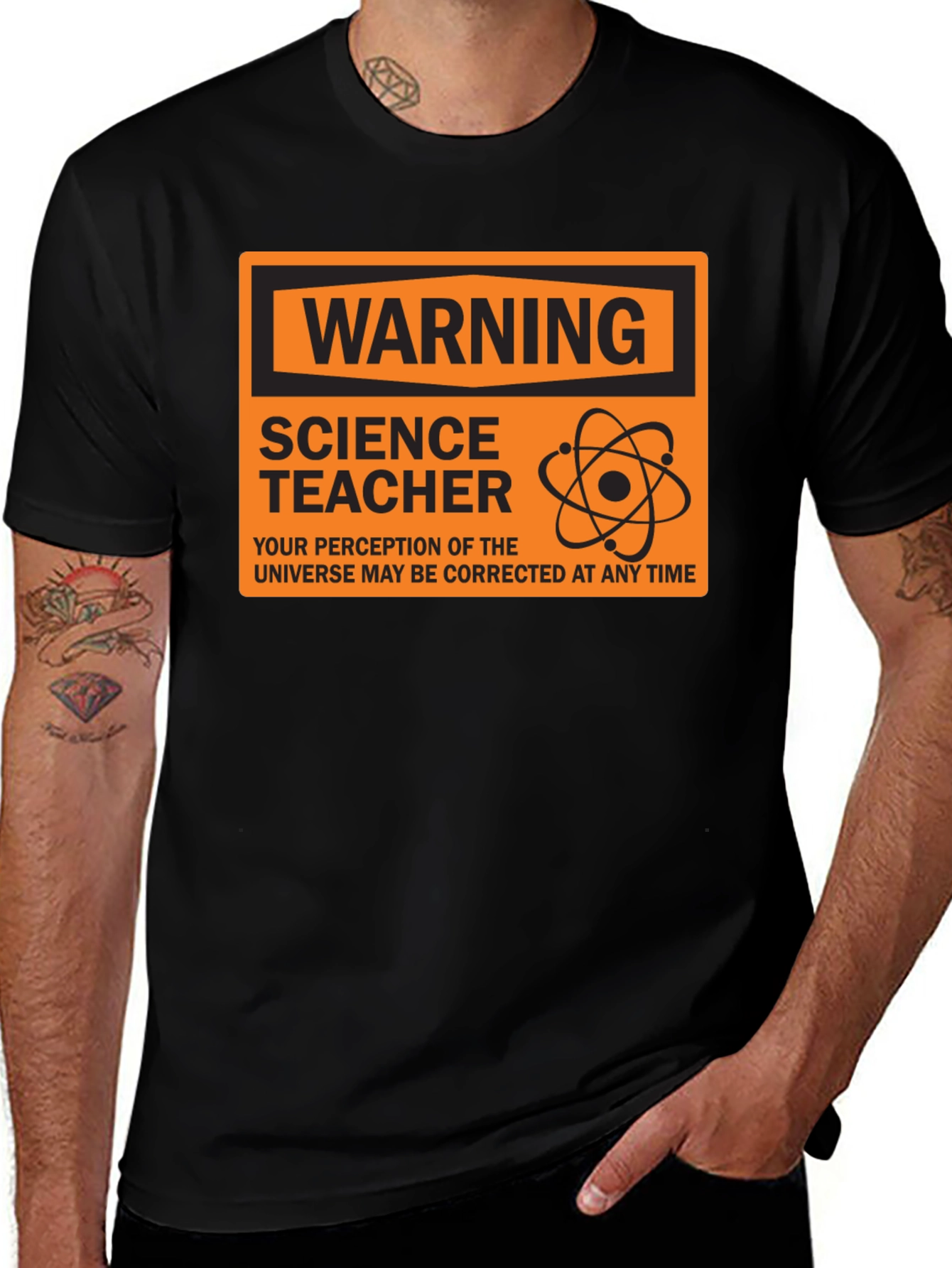 Variant 10 of Science Teacher Warning Graphic Tee