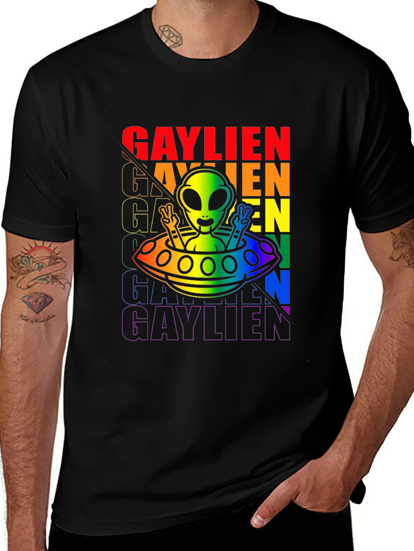 Gaylien Graphic Tee - Pride Alien T-Shirt