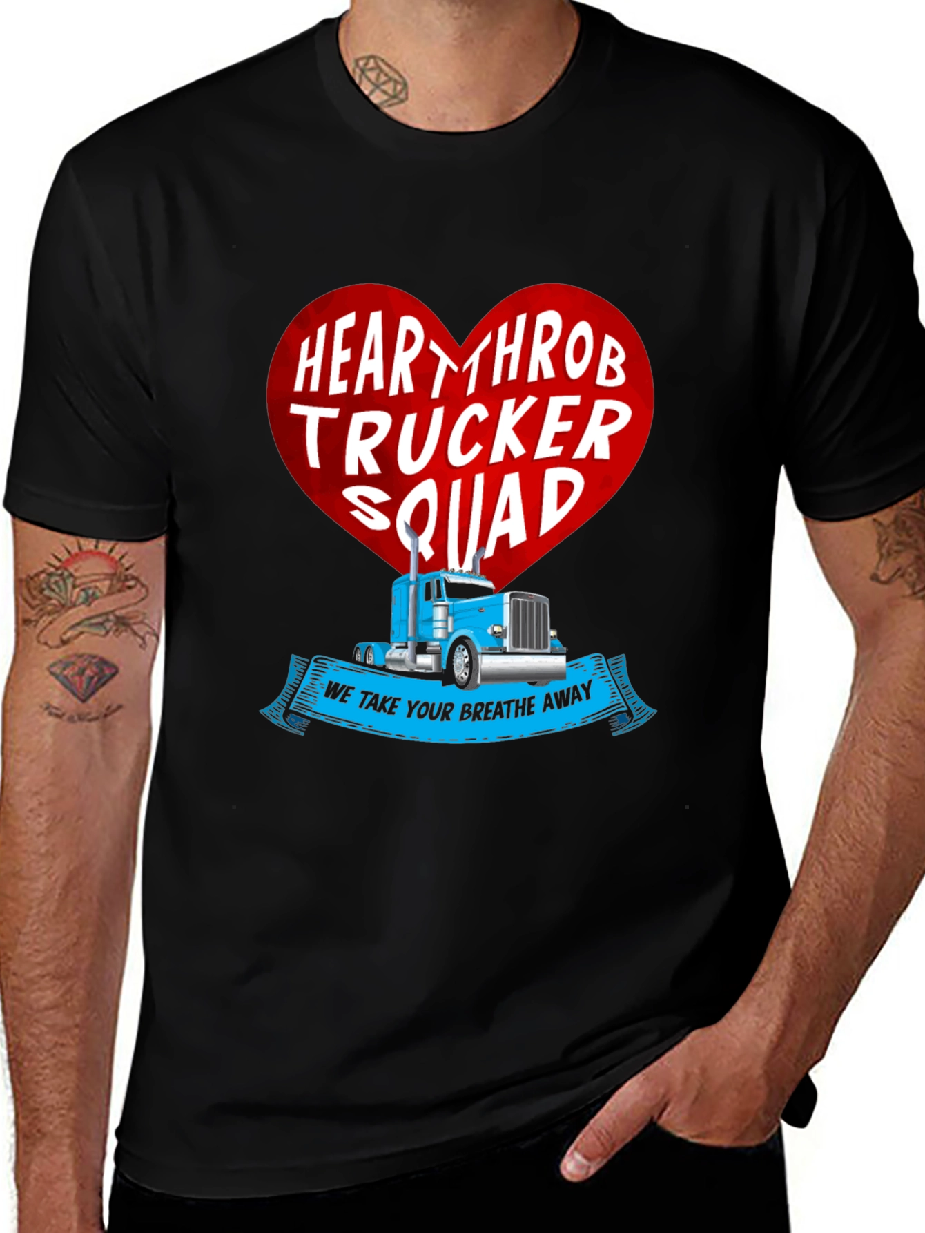 Variant 28 of Heartthrob Trucker Squad Black T-Shirt