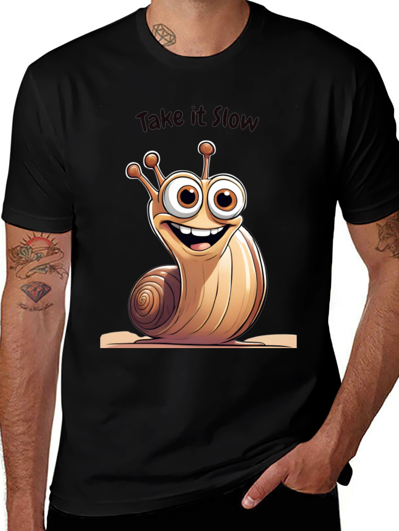 Variant 20 of Funny Snail Graphic Tee - Take It Slow T-Shirt