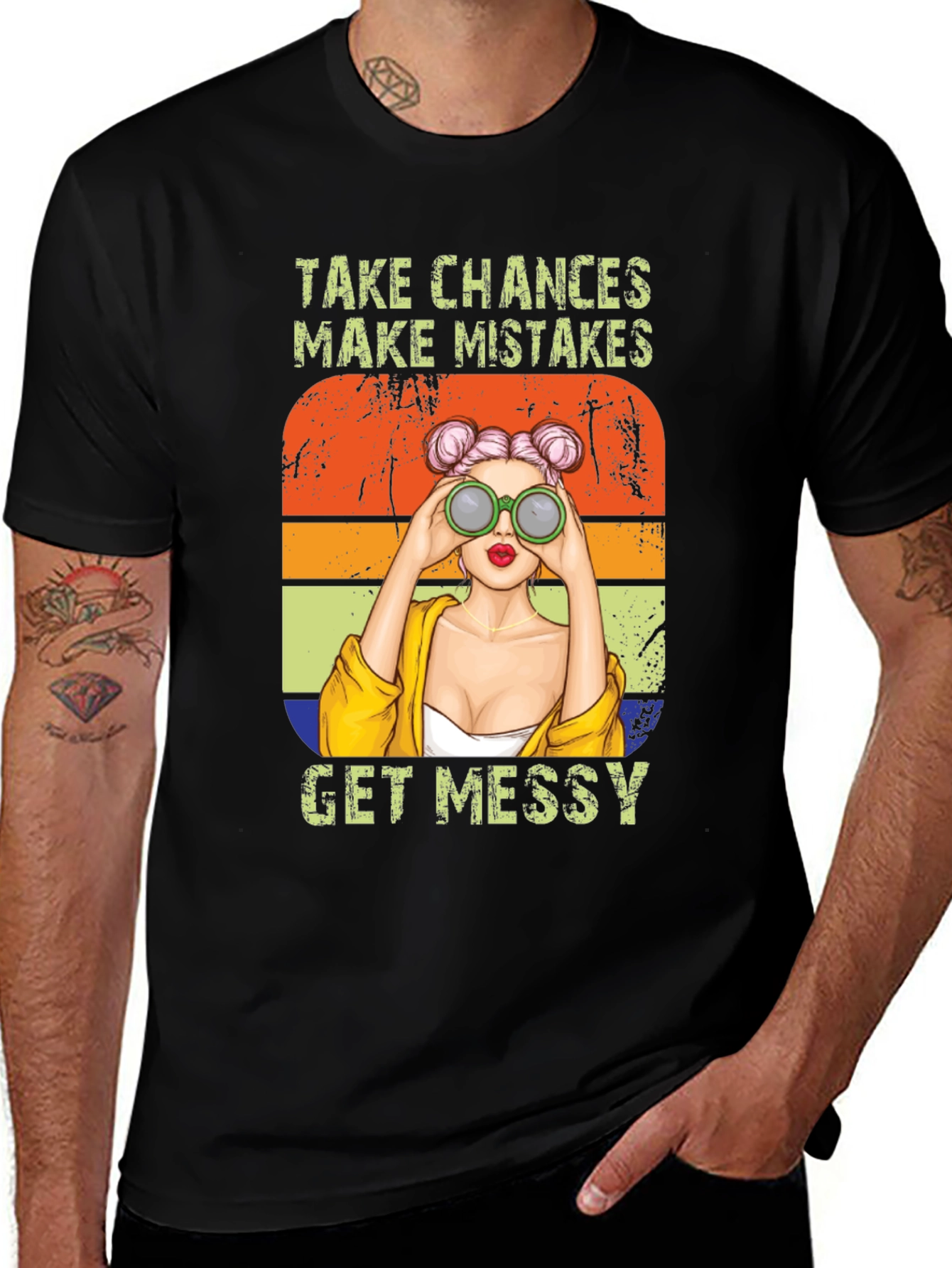 Black Take Chances Graphic T-Shirt main image