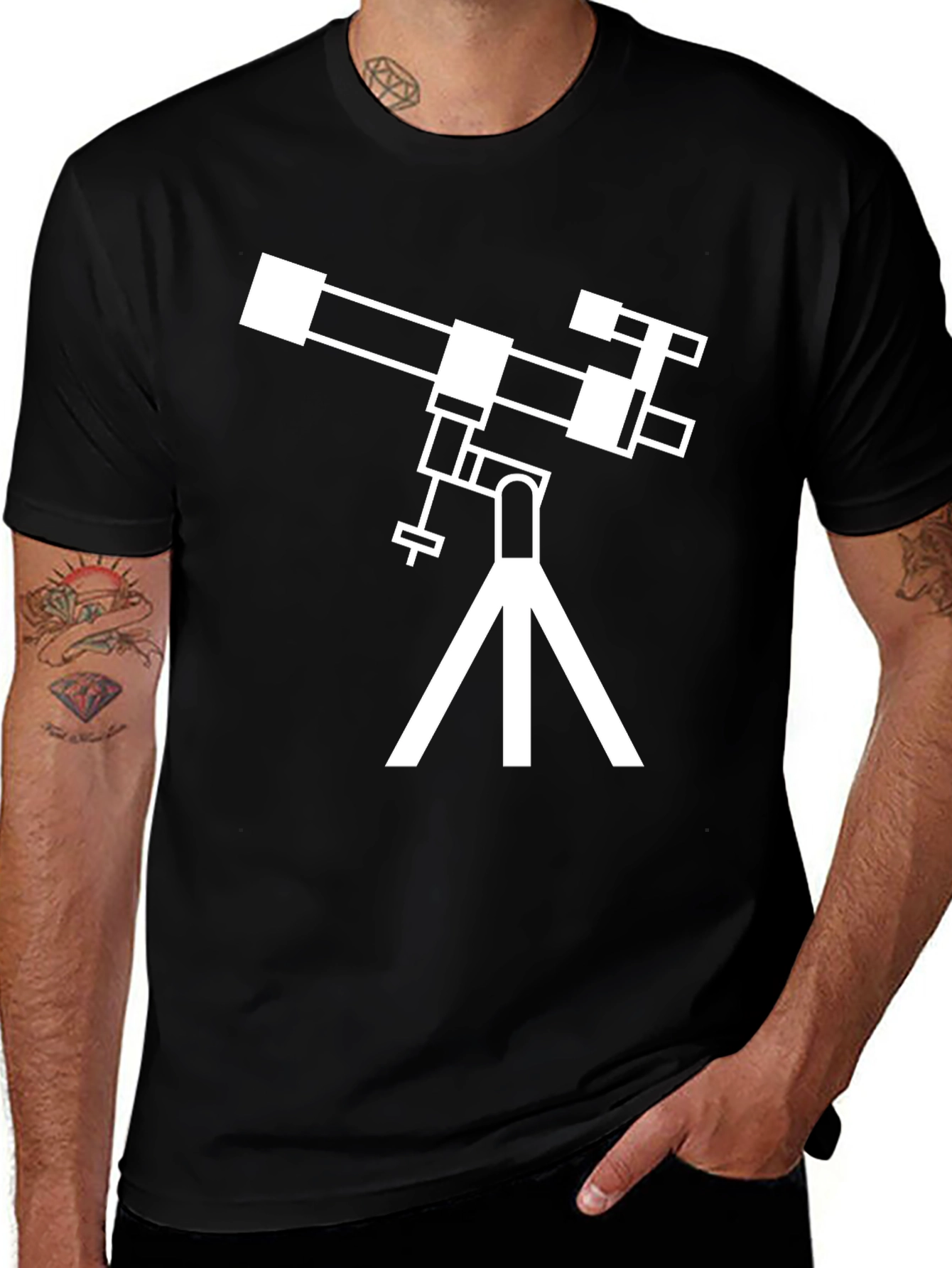 Telescope Graphic Tee - Astronomy Lover Gift