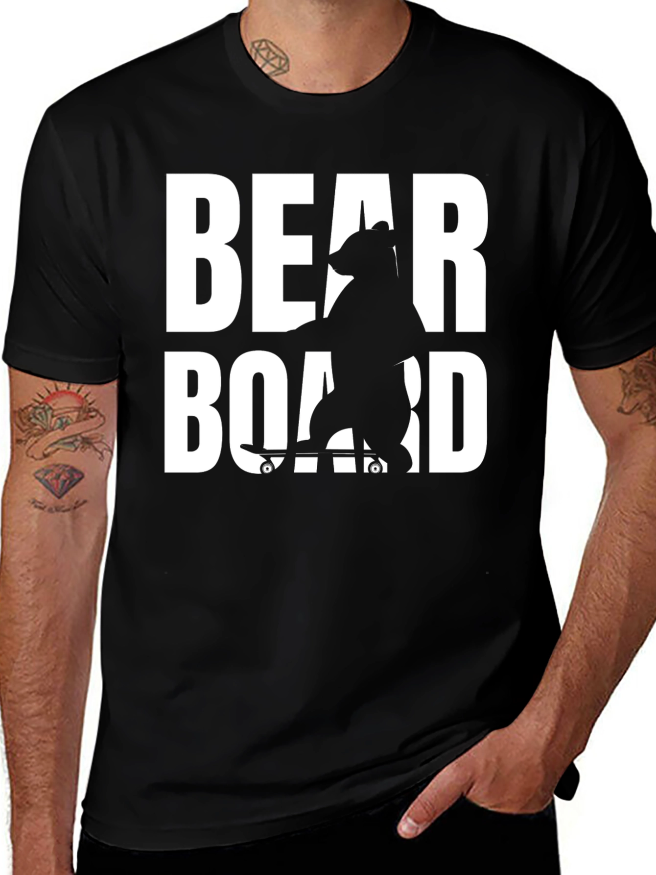 Variant 22 of Bear Skateboard Graphic Tee