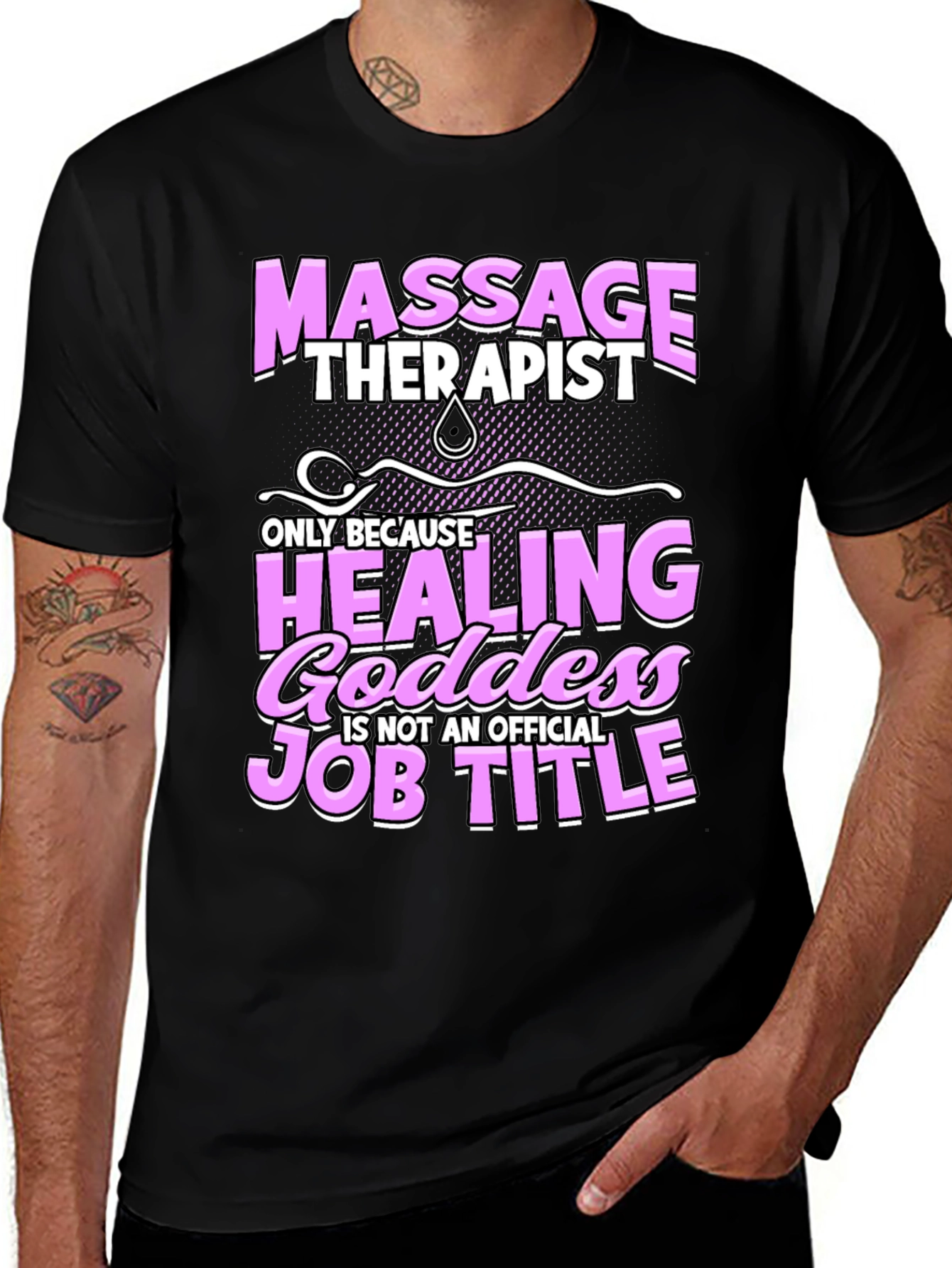 Variant 19 of Massage Therapist Healing Goddess Job Title Funny T-Shirt
