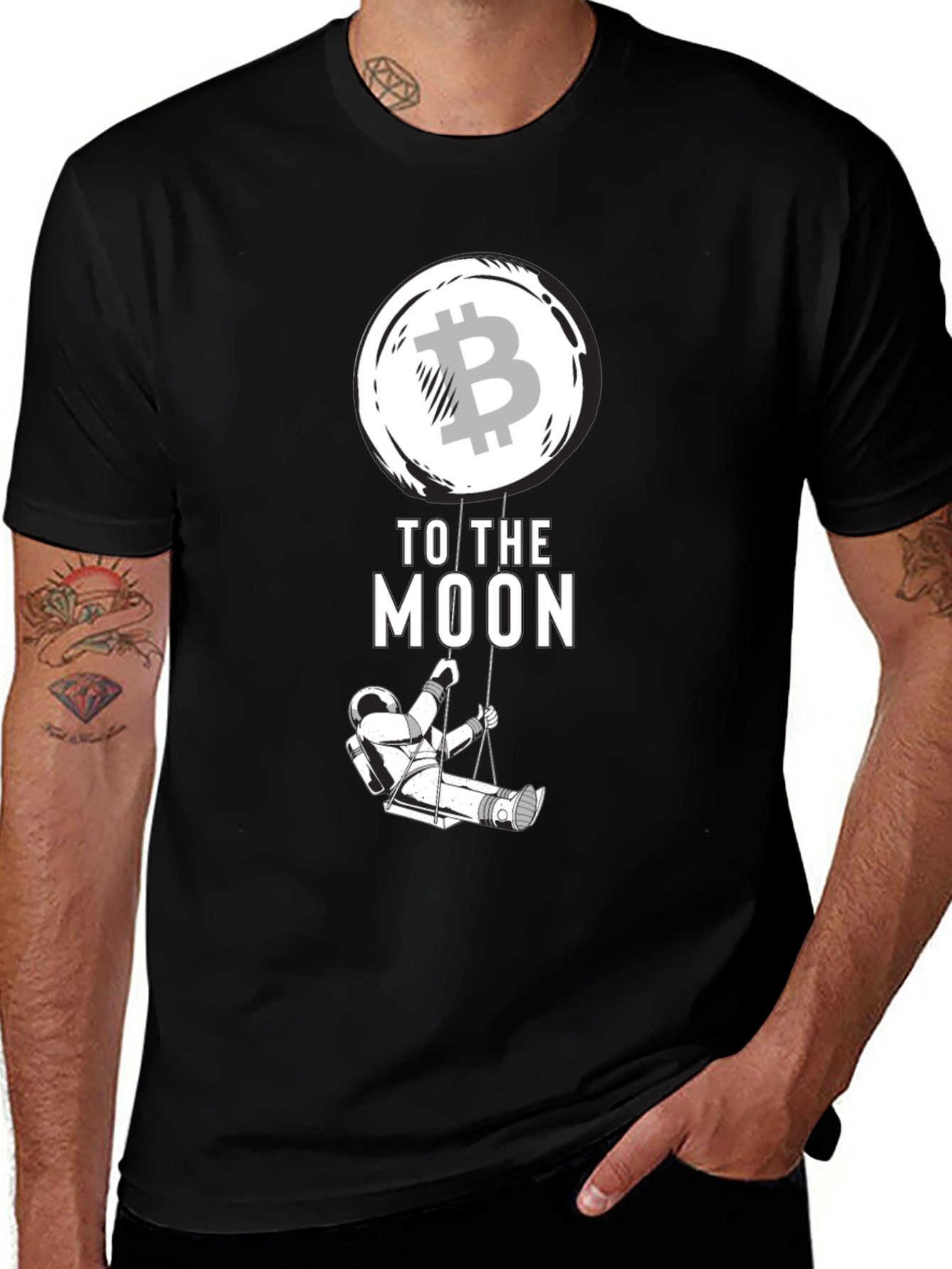 Variant 26 of Bitcoin to the Moon Graphic T-Shirt - Crypto Astronaut