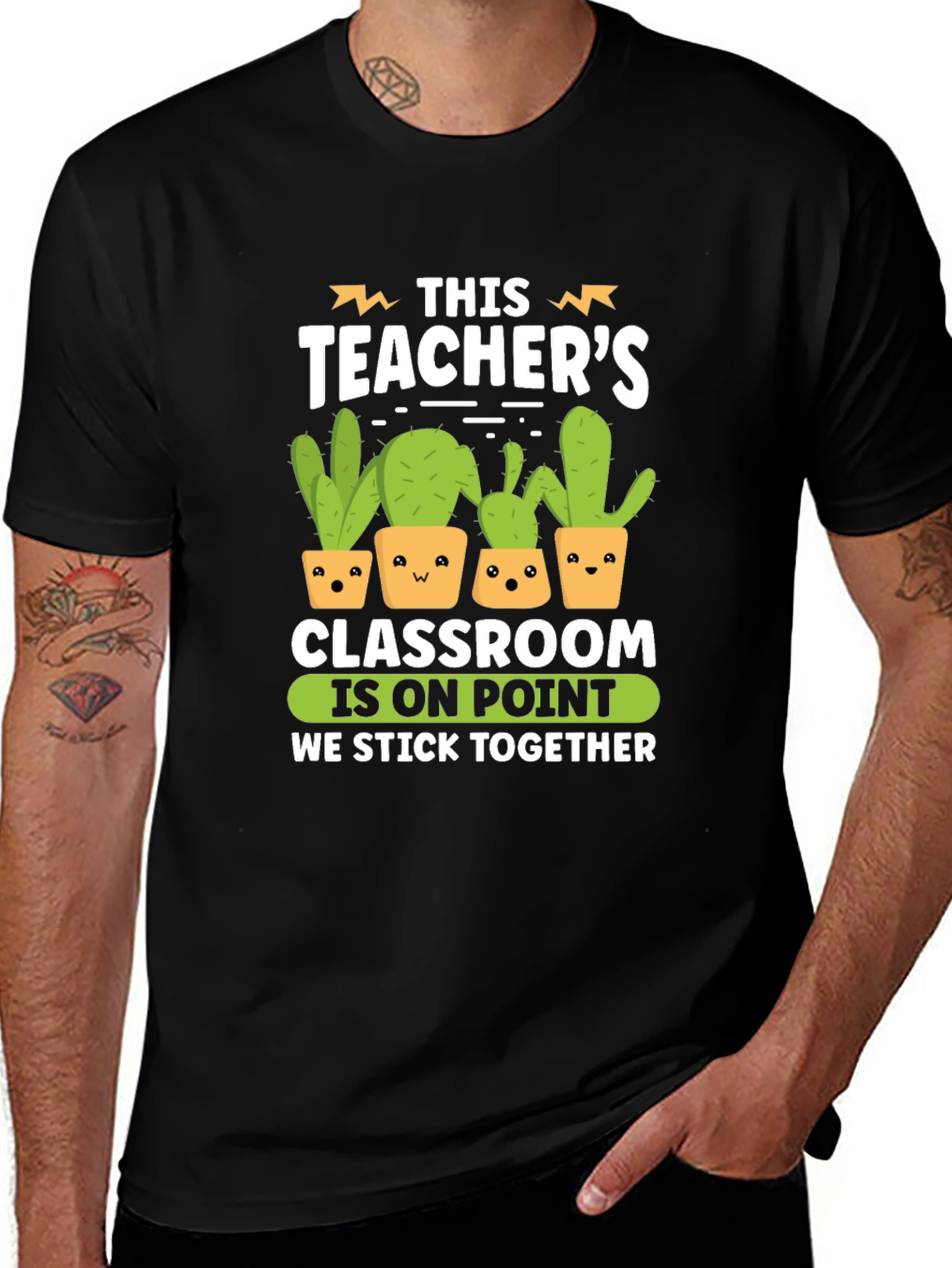 Variant 25 of Funny Teacher Cactus Graphic T-Shirt
