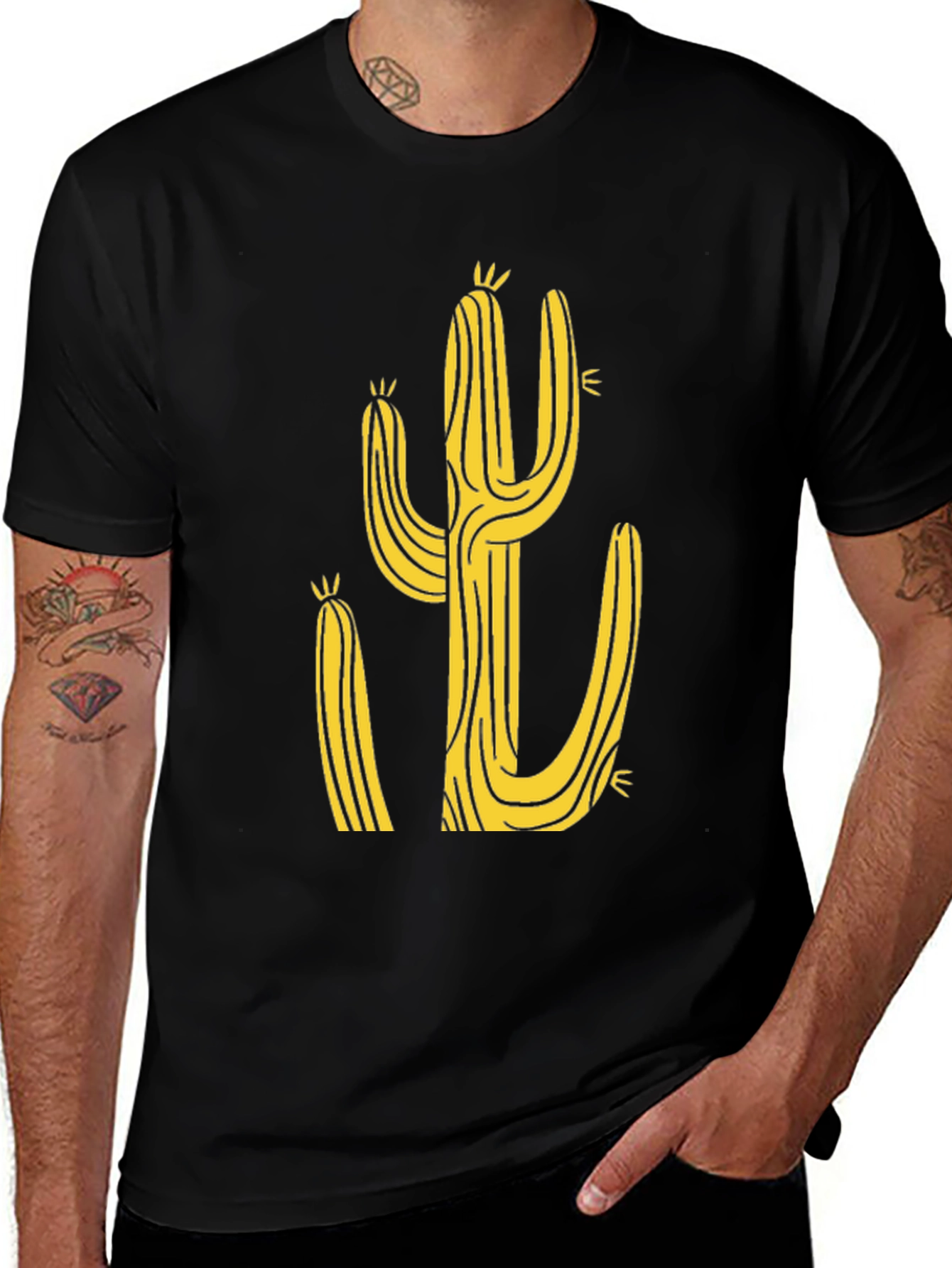 Variant 19 of Cactus Graphic Black Tee