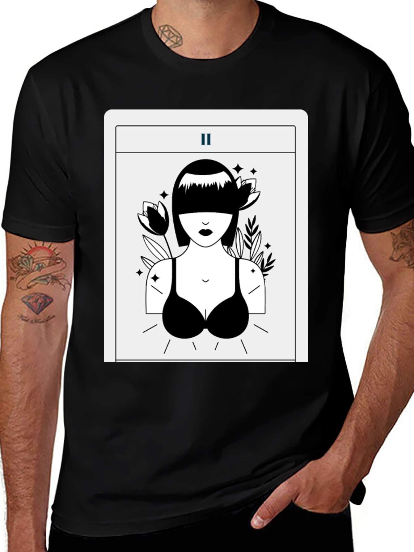 Variant 19 of Tarot Card Black Graphic Tee