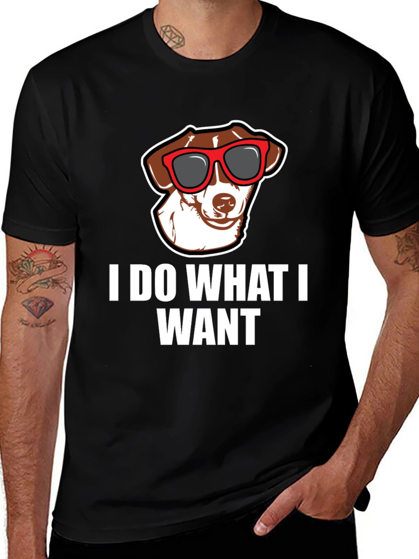 Variant 8 of I Do What I Want T-Shirt - Dog with Sunglasses