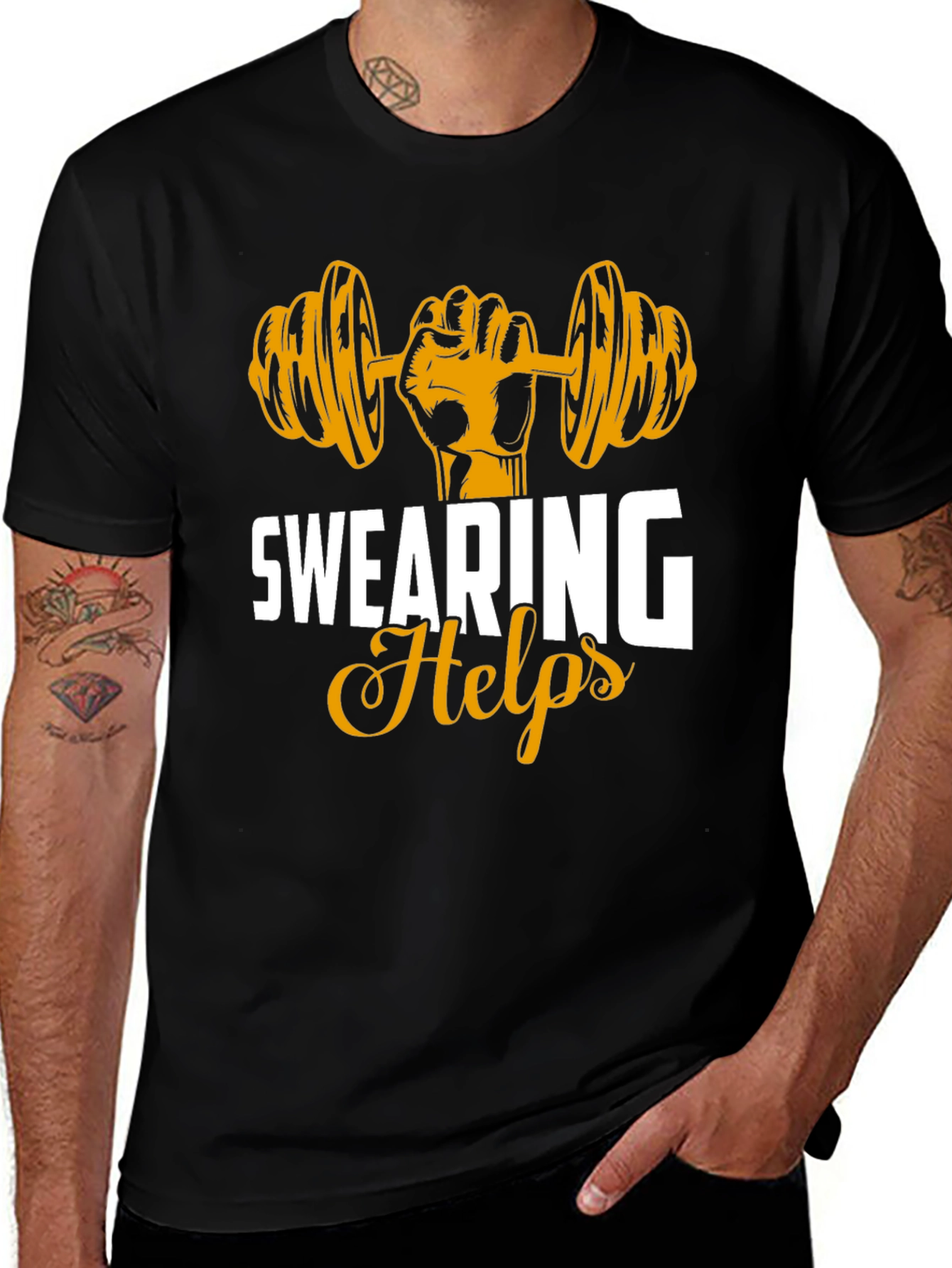 Variant 21 of Swearing Helps Funny Gym Workout T-Shirt