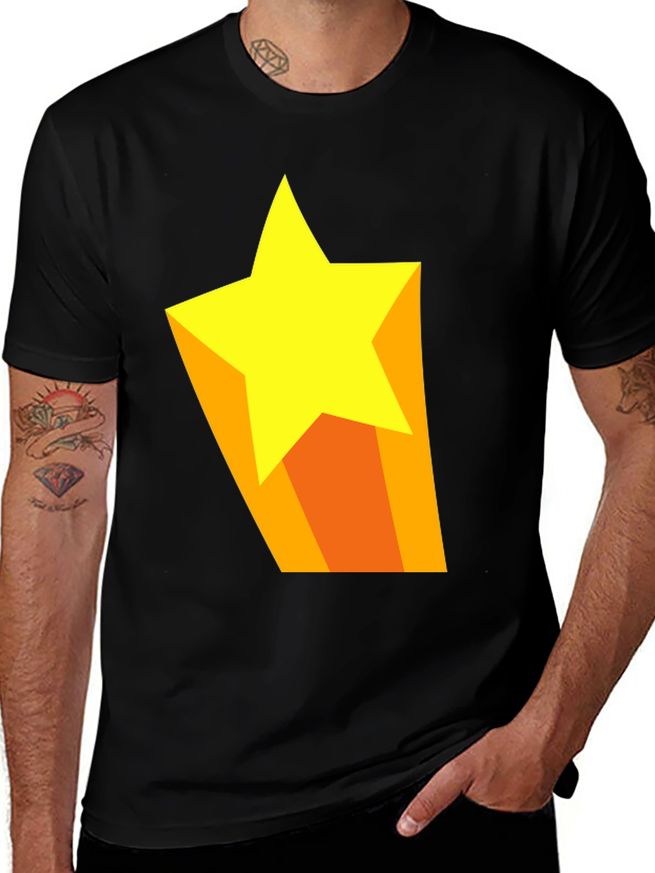 Variant 24 of Retro Star Graphic Black T-Shirt