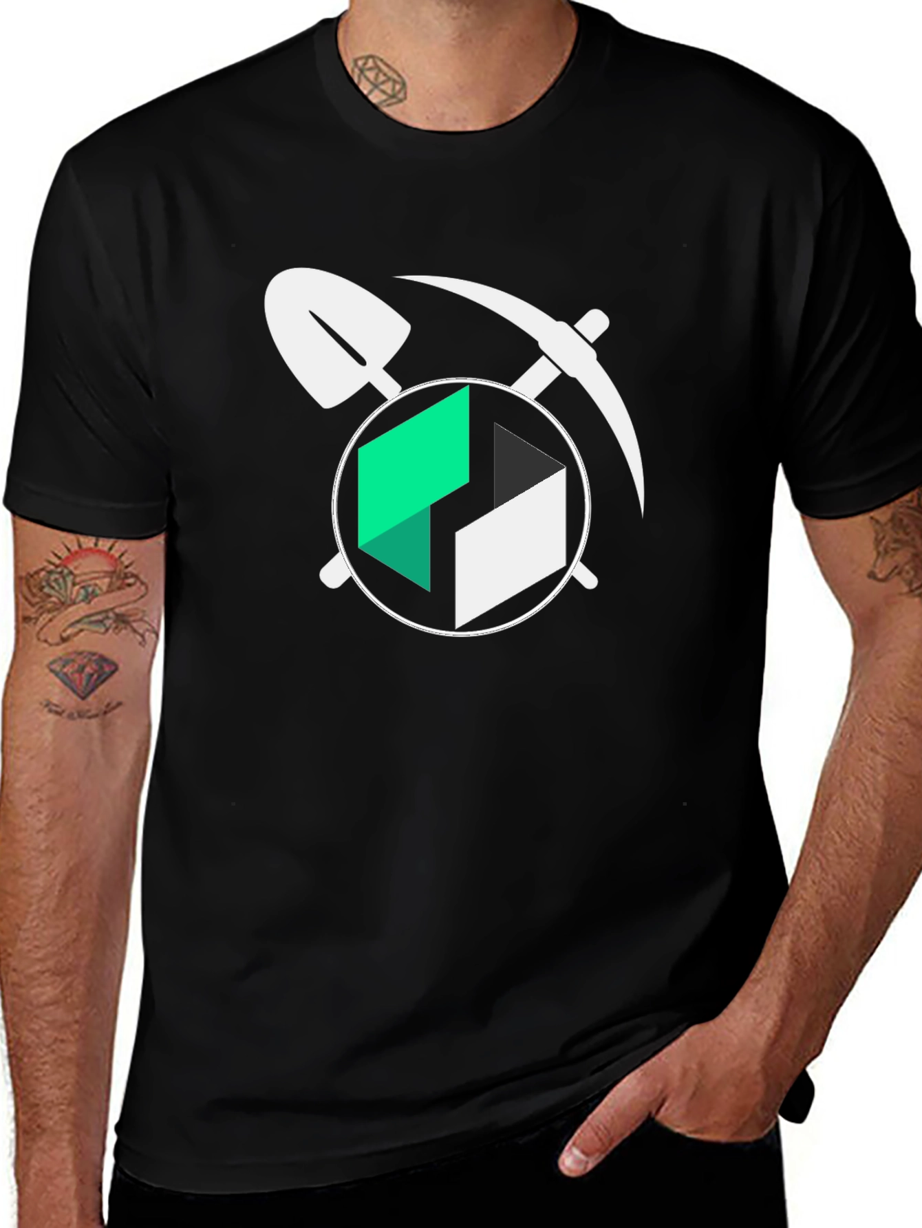 Variant 30 of Black T-Shirt with Mining Graphic