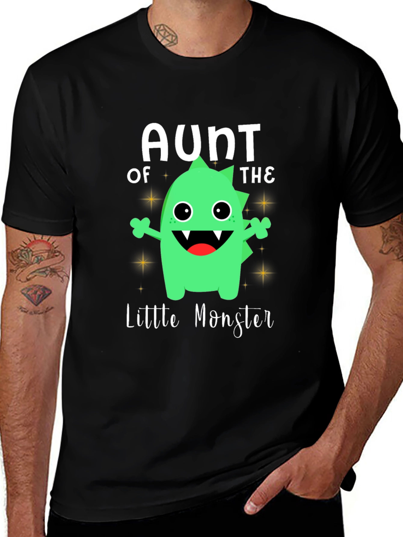 Variant 12 of Aunt of the Little Monster Black T-Shirt