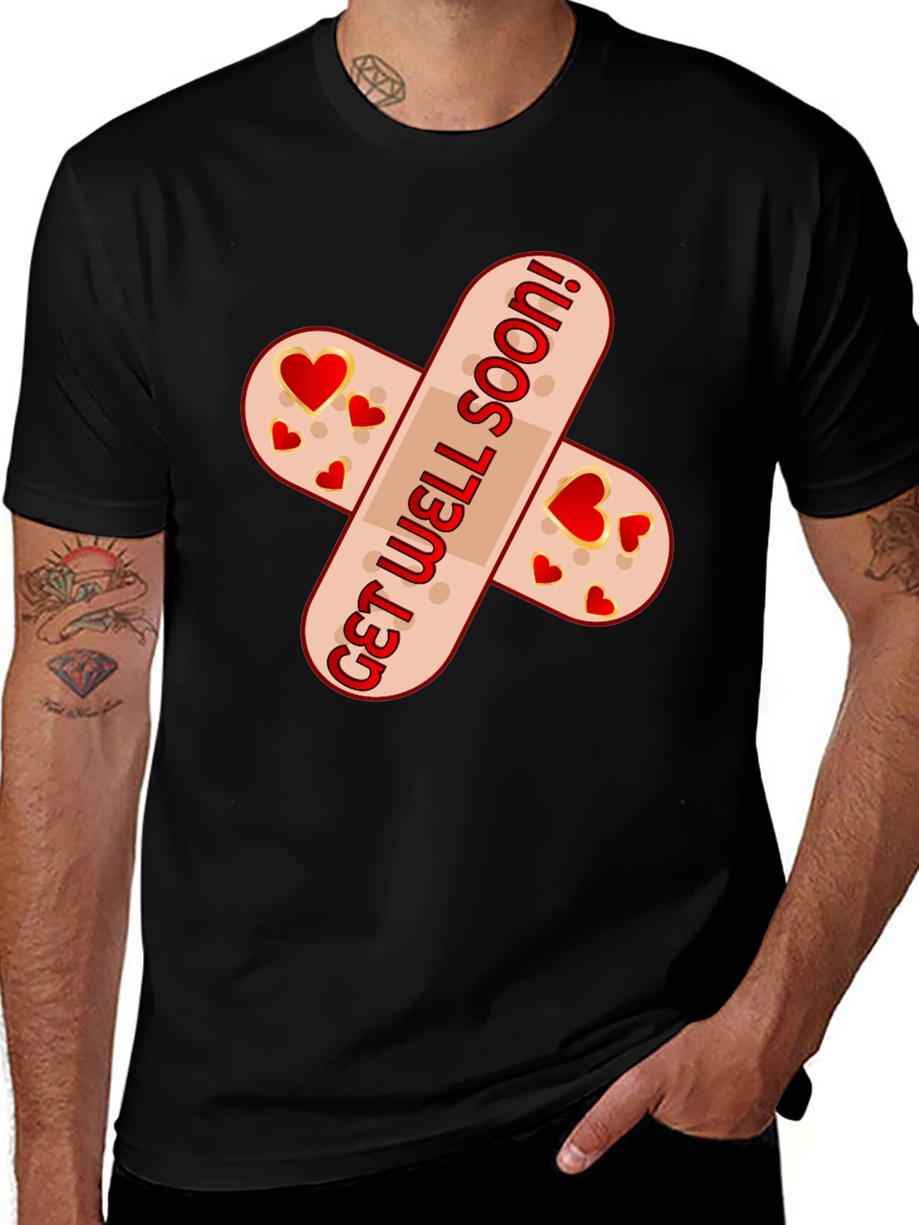 Get Well Soon Bandage T-Shirt - Funny & Heartfelt