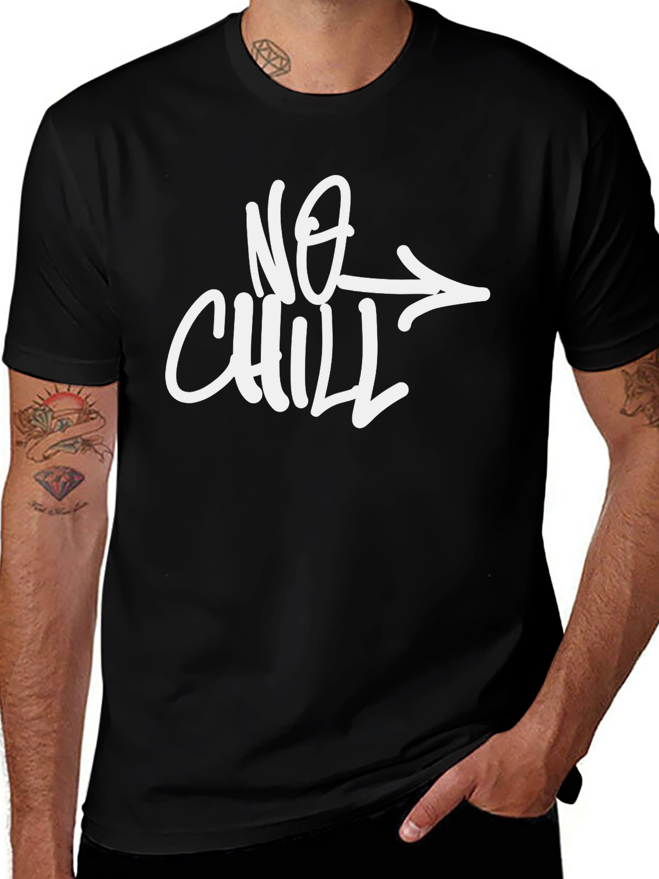 Variant 15 of No Chill Graphic Print Men's Black T-Shirt