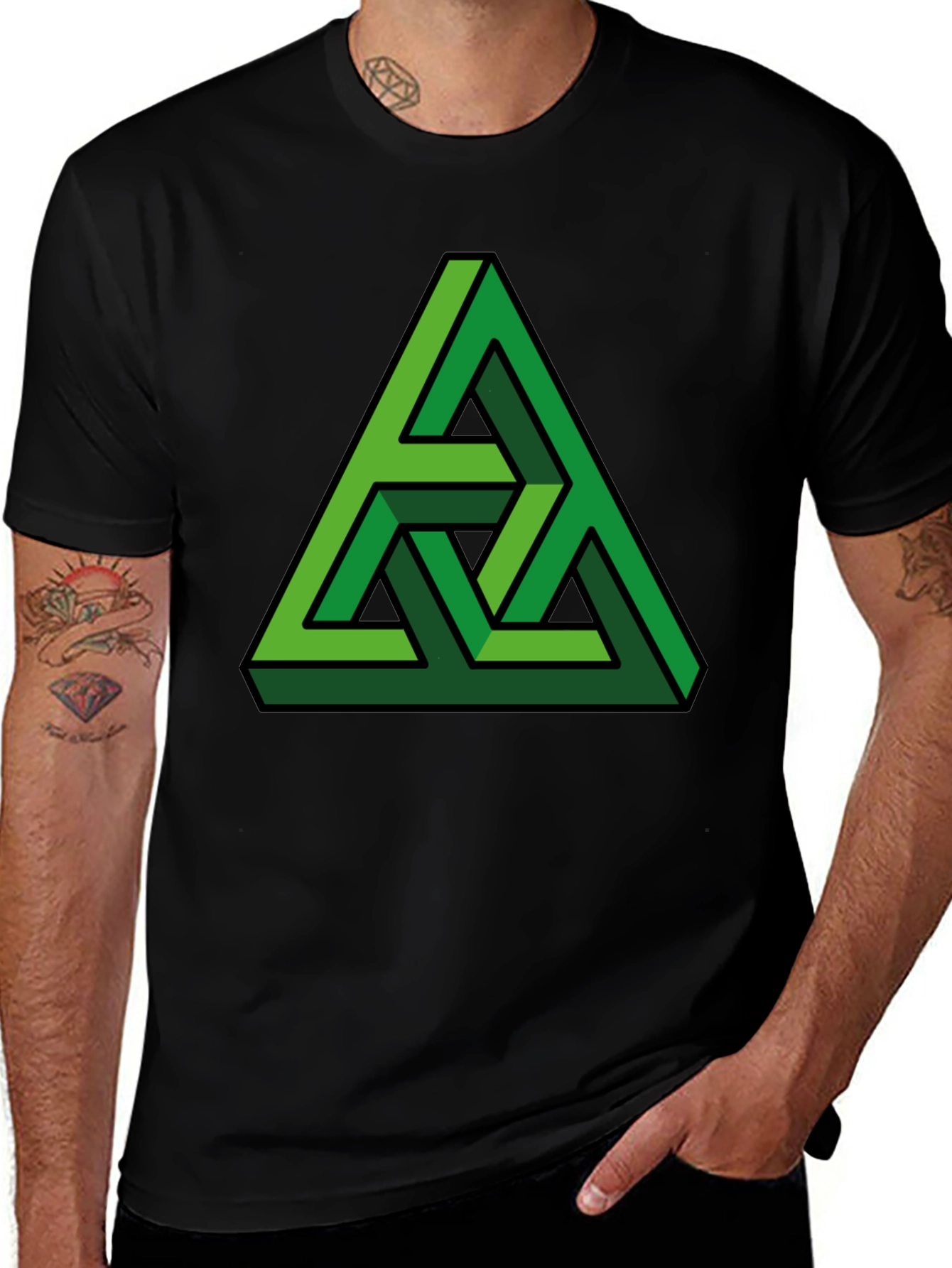 Variant 27 of Optical Illusion Triangle Graphic T-Shirt
