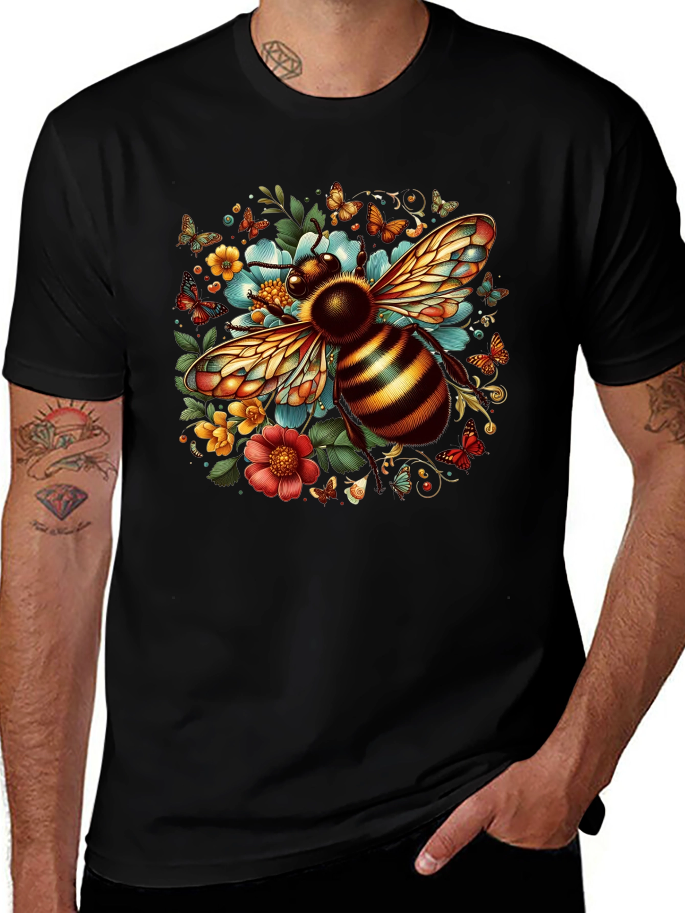 Variant 18 of Floral Bee Graphic T-Shirt