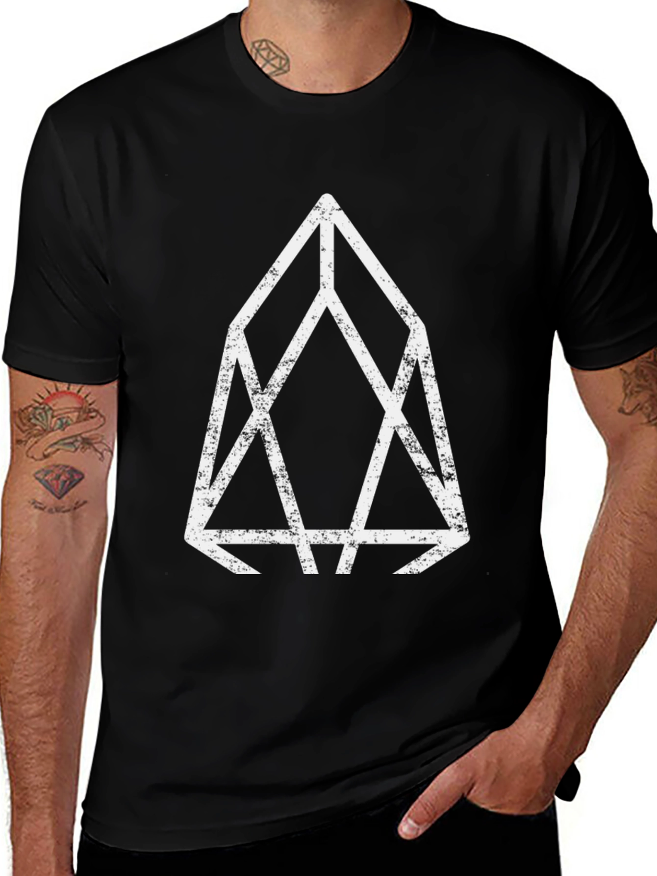 Variant 10 of Geometric Graphic Tee - Modern Black T-Shirt
