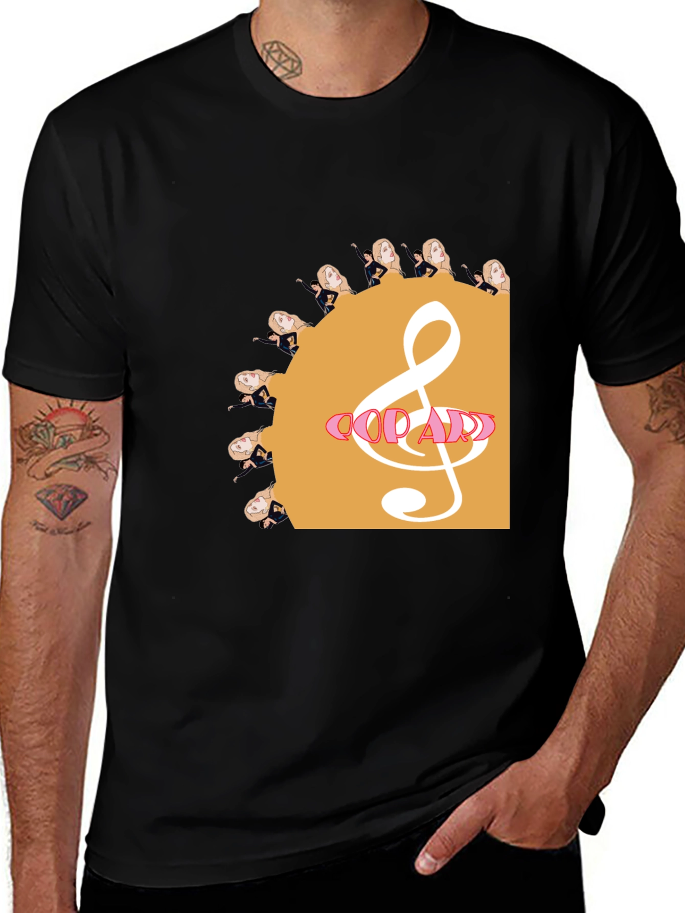 Variant 24 of Music Lover's Black T-Shirt with Artistic Design