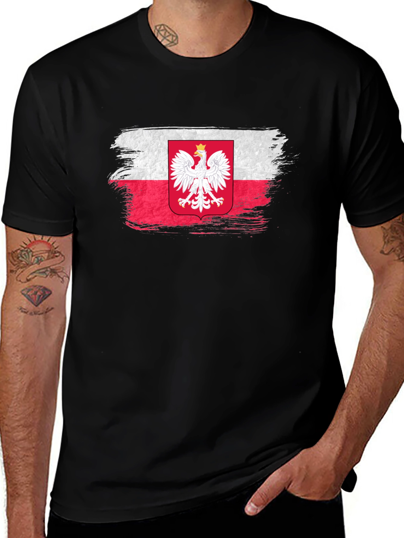 Variant 11 of Polish Eagle Flag T-Shirt - Patriotic Pride